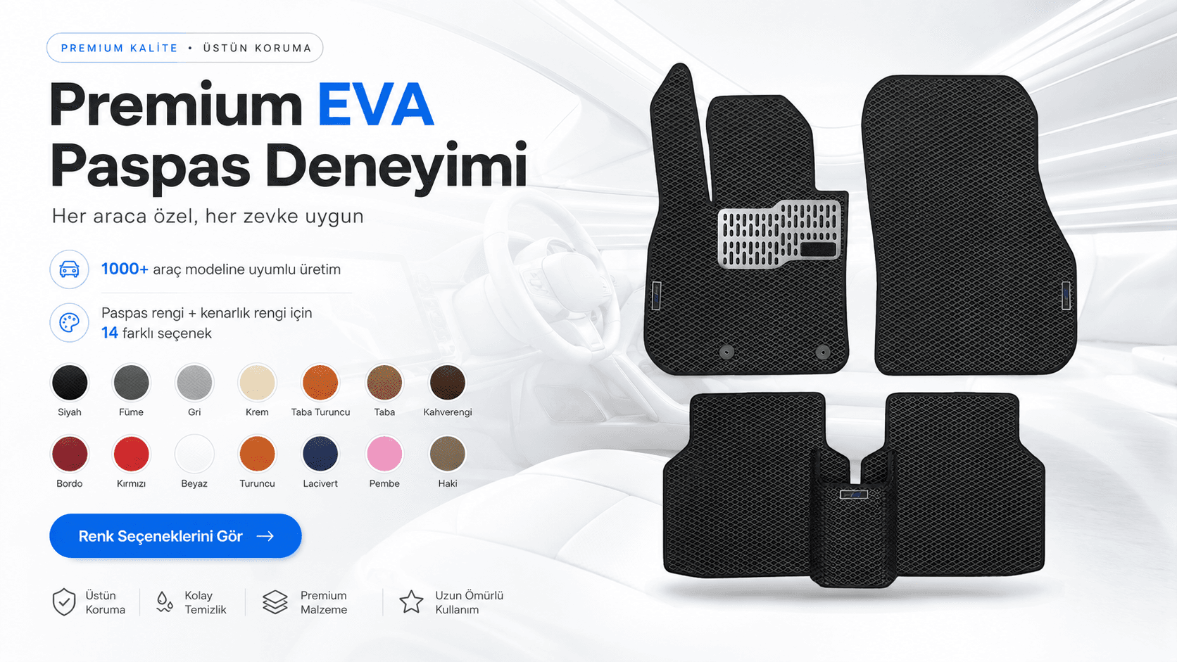 OtoCraft EVA Paspas — araca özel kalıp
