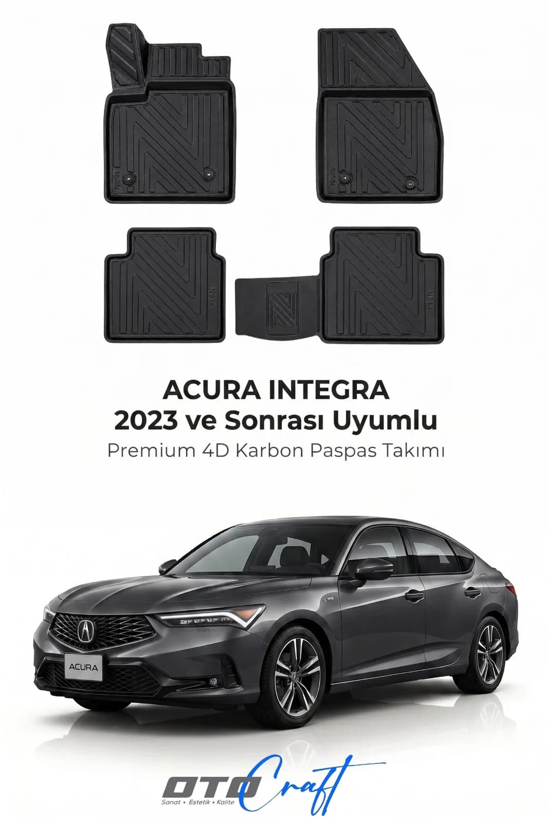 Acura Integra ABD 2023 ve sonrası 4D Karbon Paspas