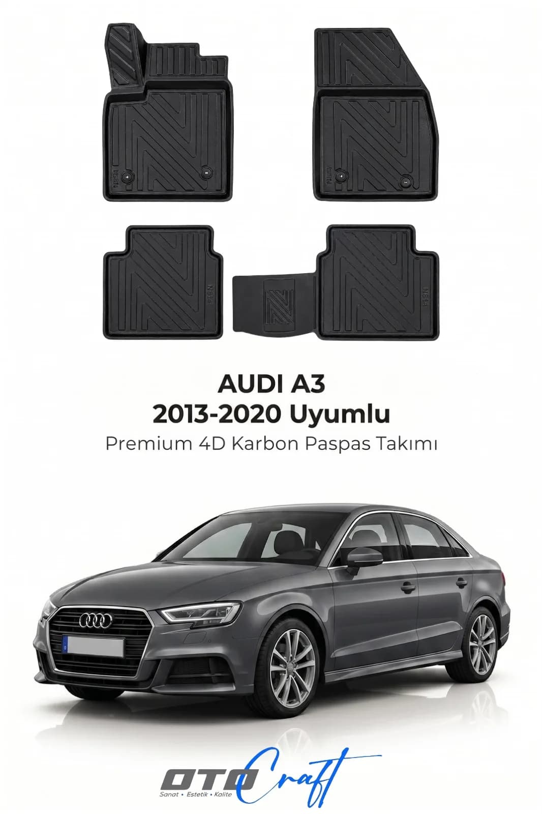 Audi A3 2013-2020 4D Karbon Paspas