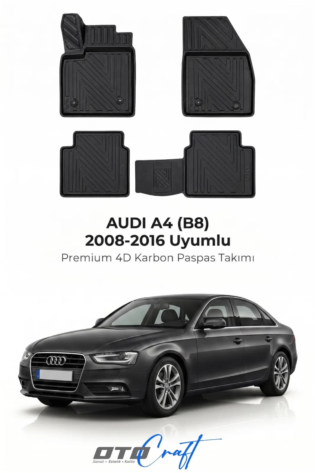 Audi A4 B8 2008-2016 4D Karbon Paspas