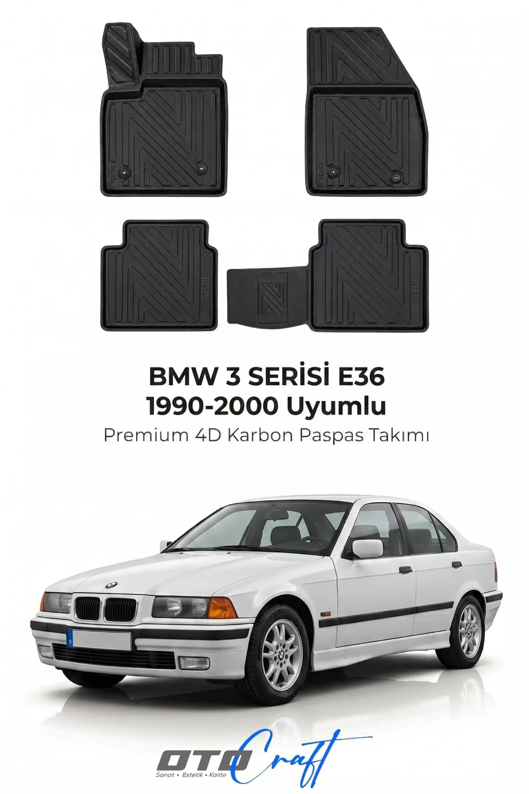 BMW 3 Serisi E36 1990-2000 4D Karbon Paspas