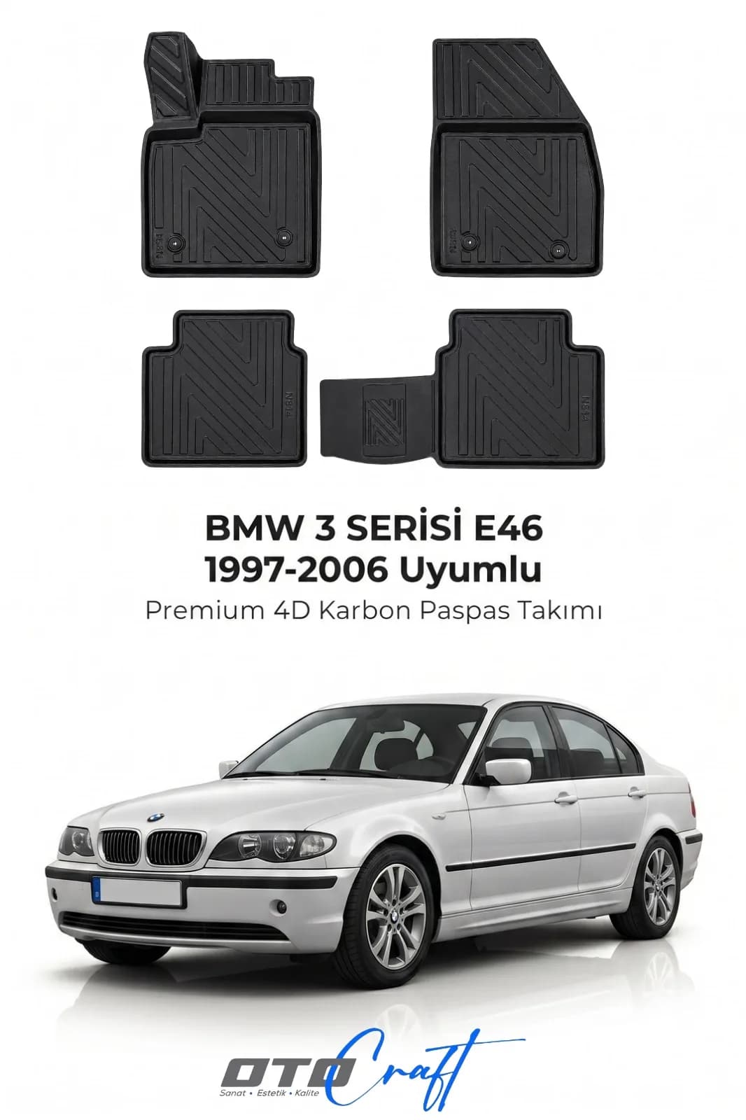 BMW 3 Serisi E46 1997-2006 4D Karbon Paspas