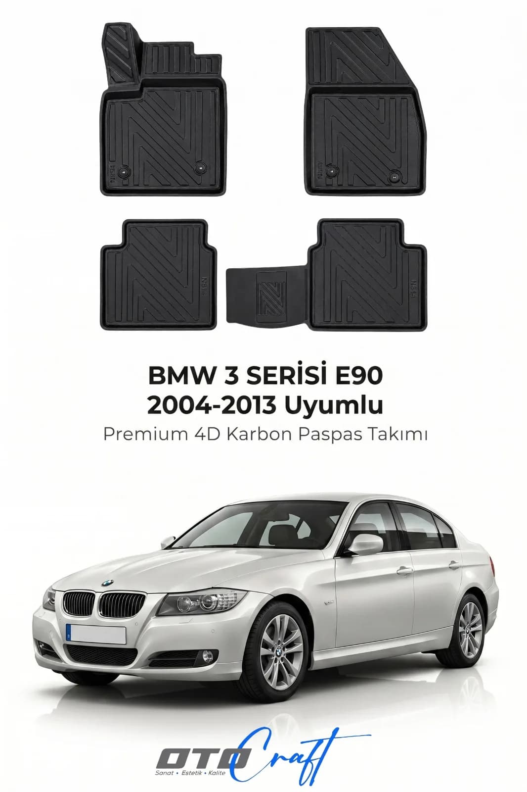 BMW 3 Serisi E90 2004-2013 4D Karbon Paspas