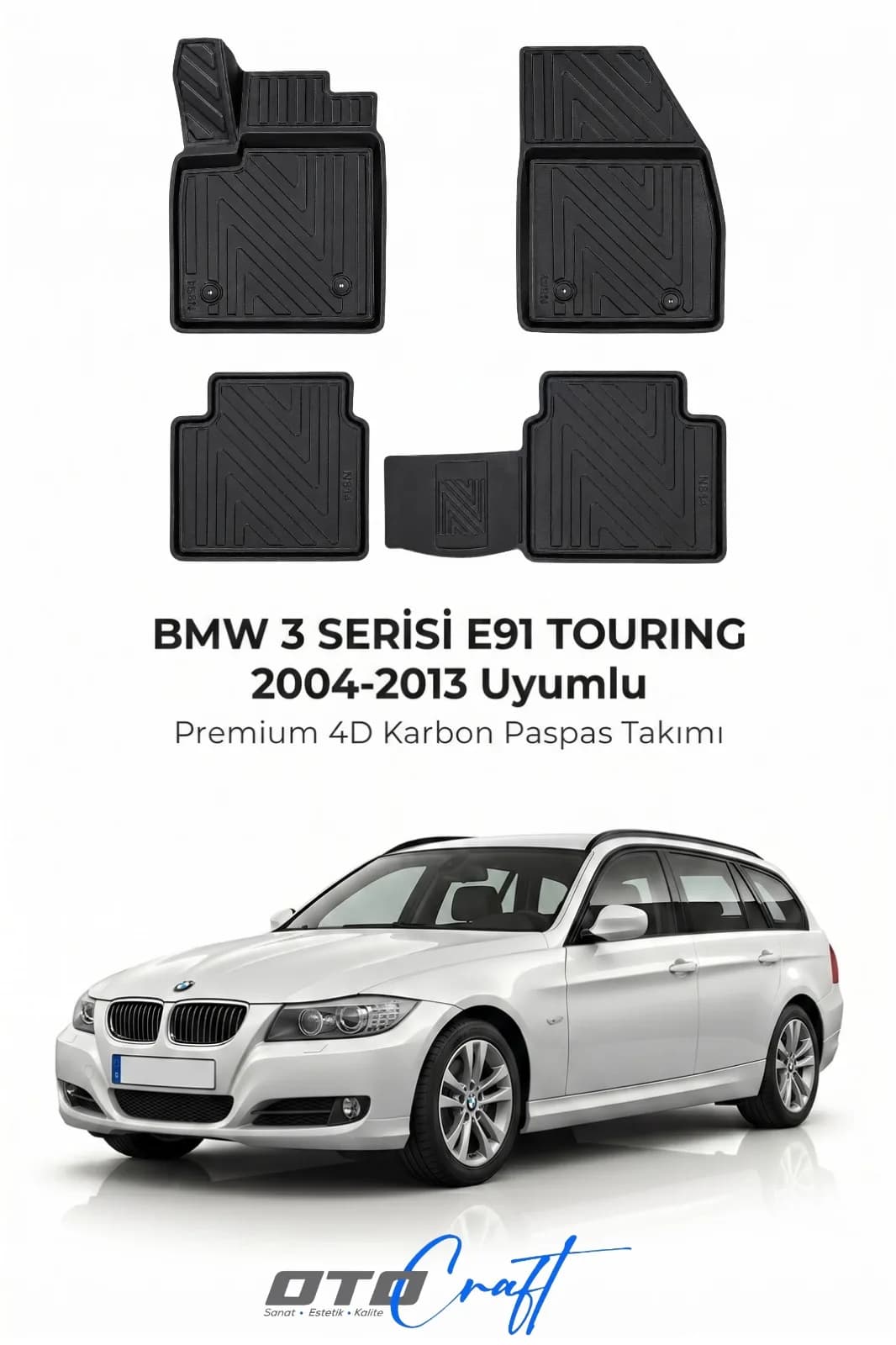 BMW 3 Serisi E91 Touring 2004-2013 4D Karbon Paspas