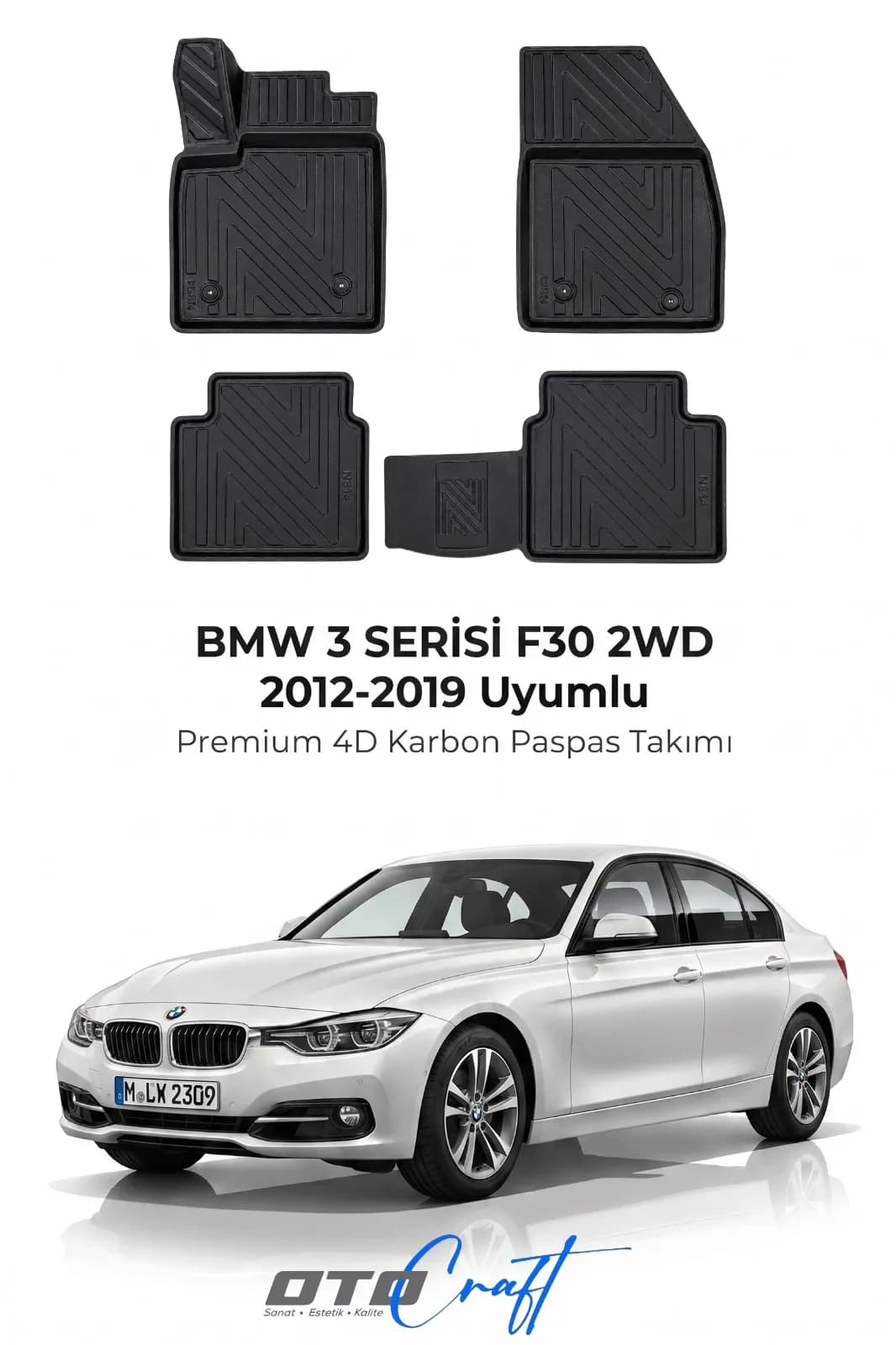 BMW 3 Serisi F30 2WD 2012-2019 4D Karbon Paspas