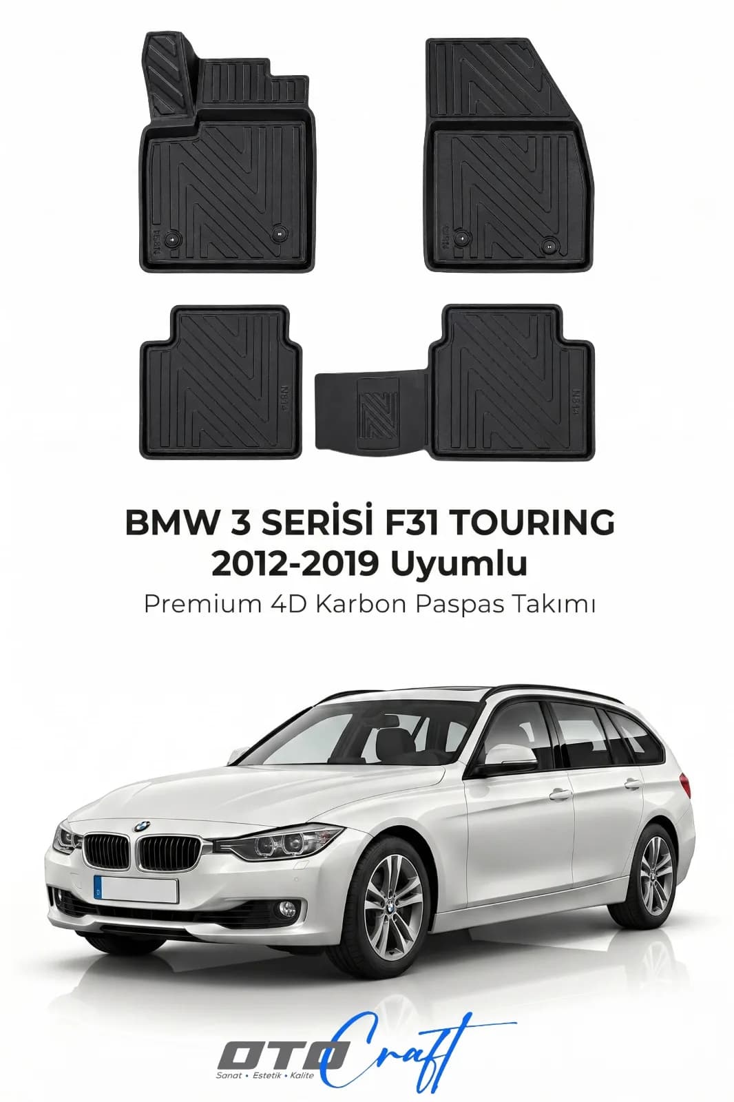 BMW 3 Serisi F31 Touring 2012-2019 4D Karbon Paspas