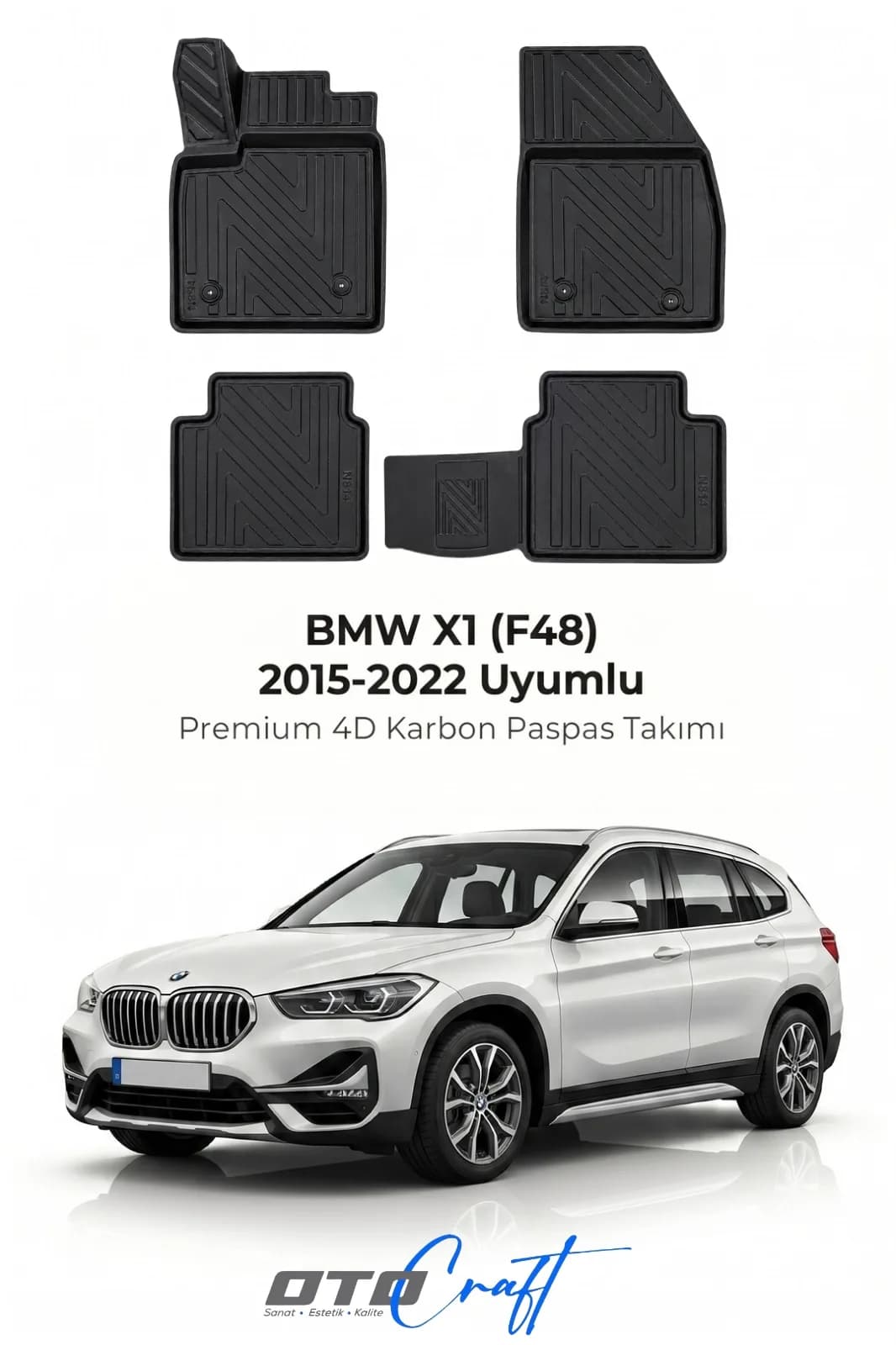 BMW X1 F48 2015-2022 4D Karbon Paspas