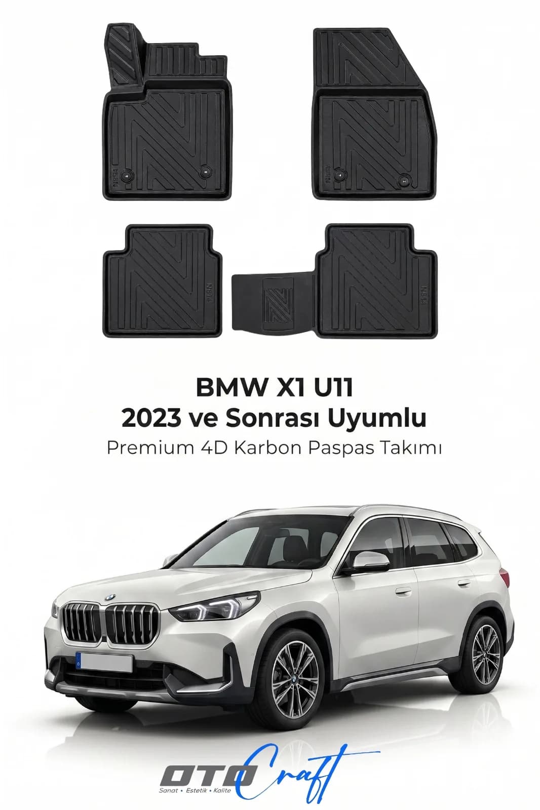 BMW X1 U11 2023 ve sonrası 4D Karbon Paspas