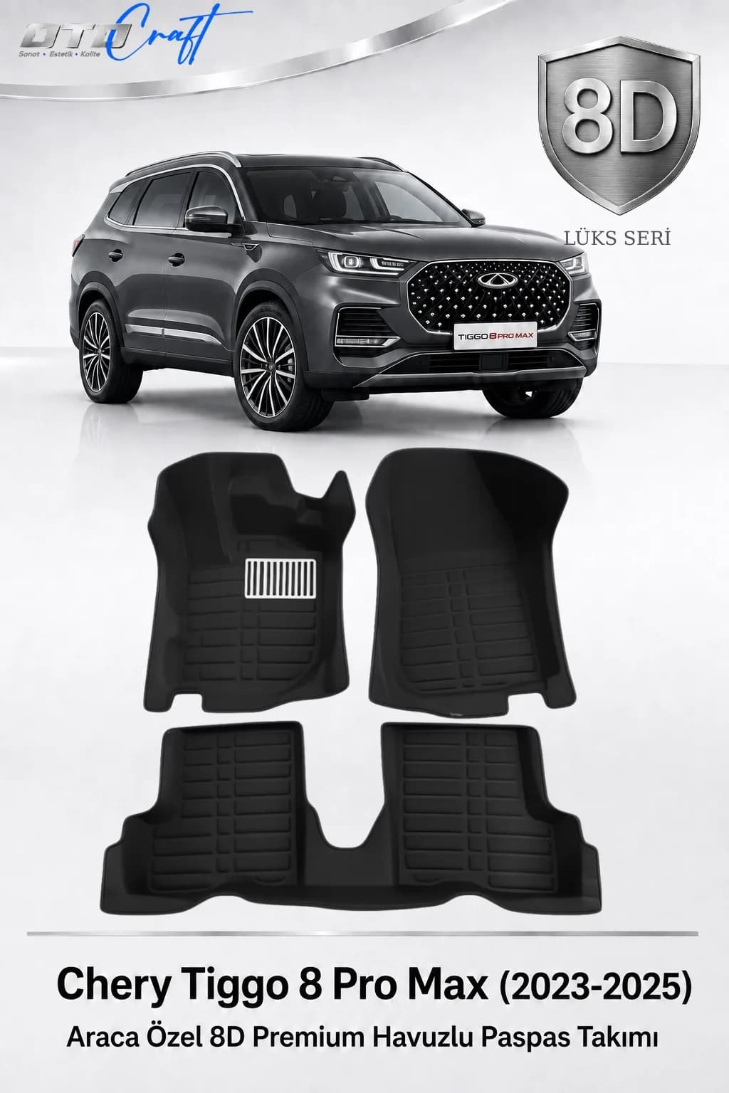 Chery Tiggo 8 Pro Max 2023-2025 8D Havuzlu Paspas
