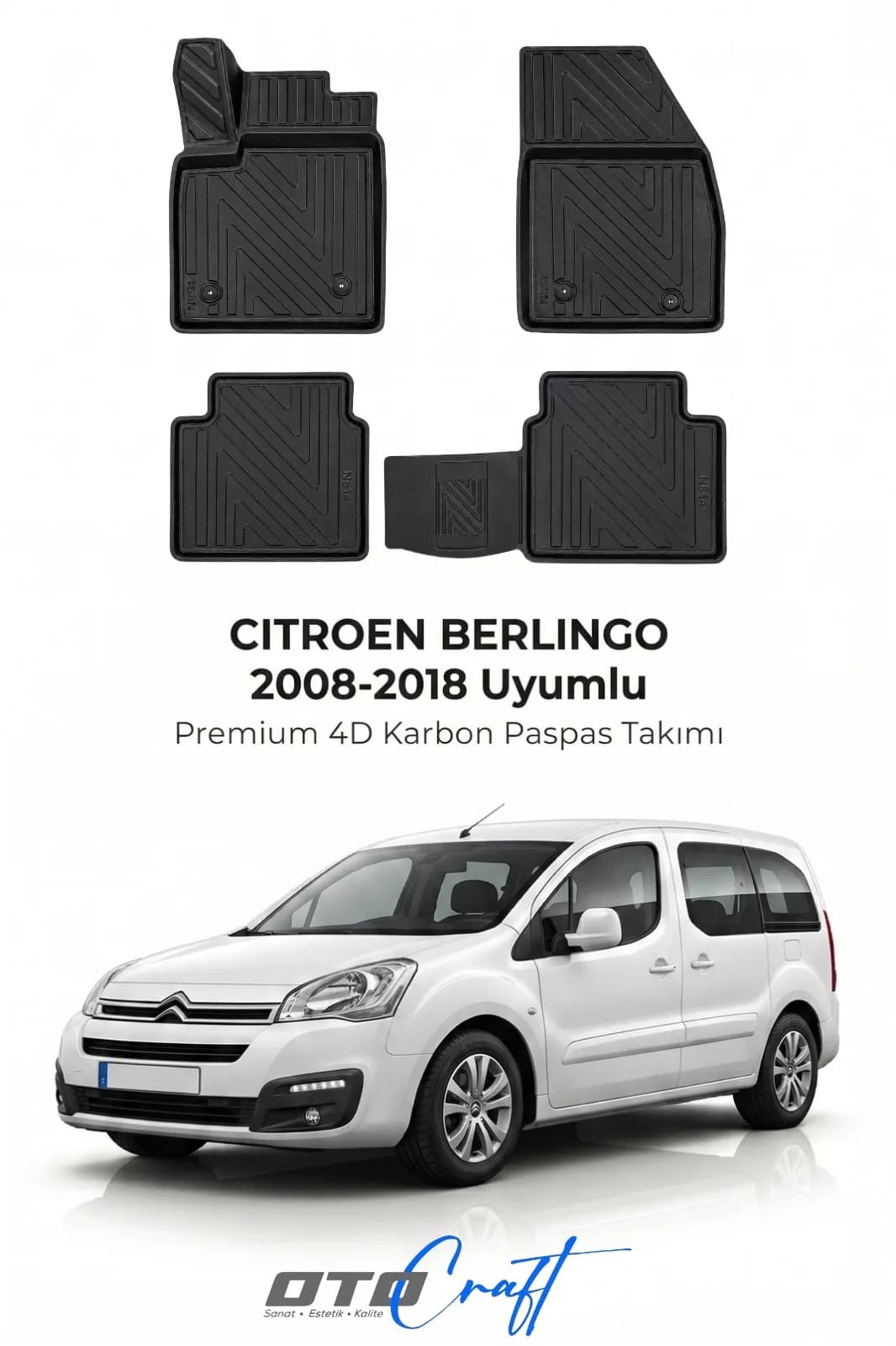 Citroën Berlingo 2008-2018 4D Karbon Paspas