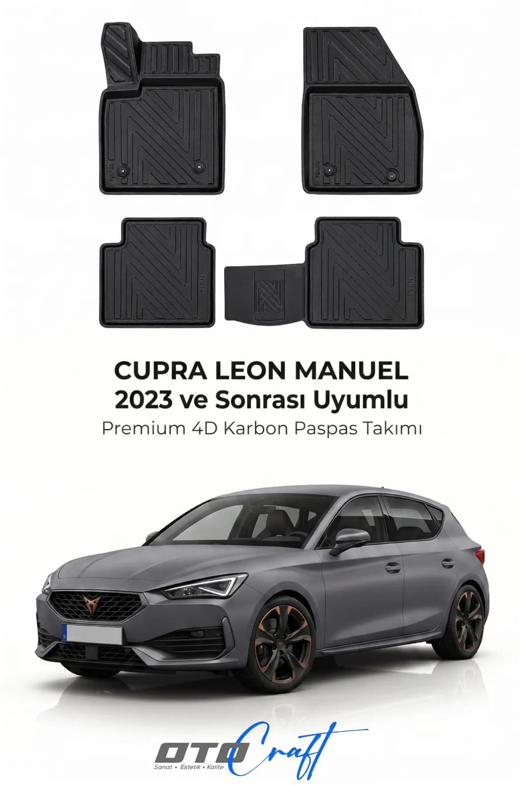 CUPRA Leon Manuel 2023 ve sonrası 4D Karbon Paspas