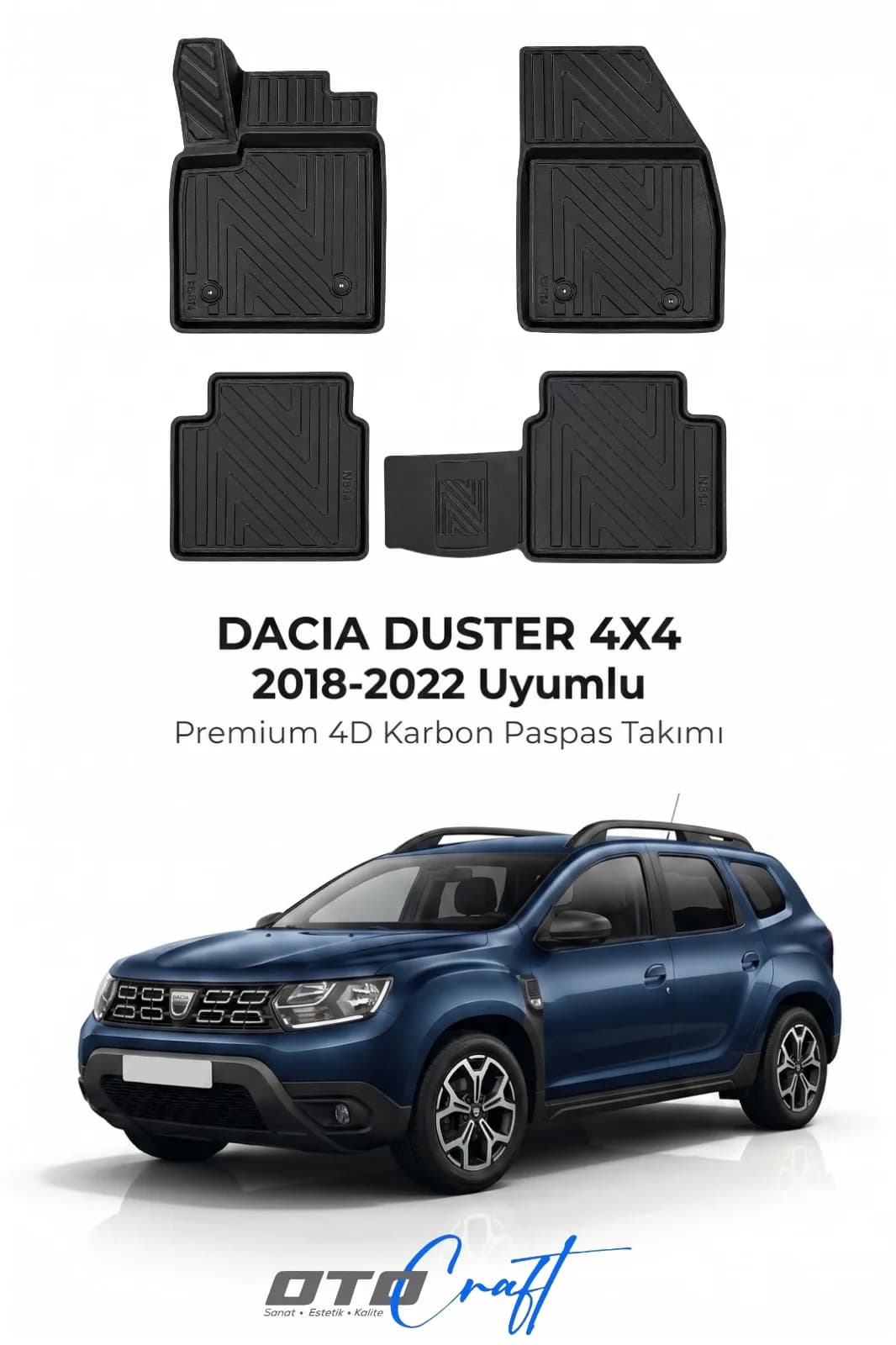 Dacia Duster 4X4 2018-2022 4D Karbon Paspas
