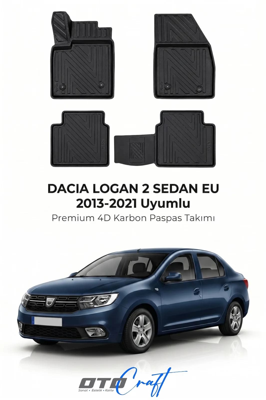 Dacia Logan 2 Sedan EU 2013-2021 4D Karbon Paspas