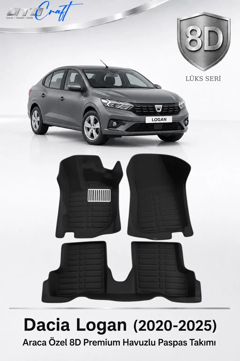 Dacia Logan 2020-2025 8D Havuzlu Paspas