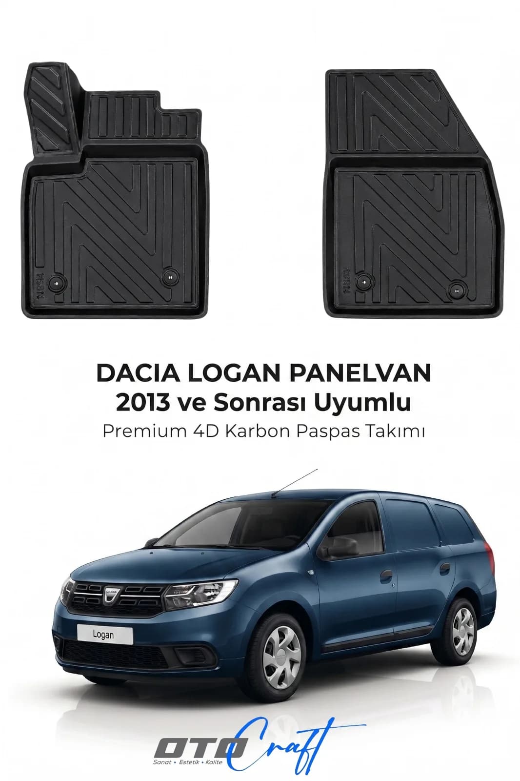 Dacia Logan PV 2013 ve sonrası 4D Karbon Paspas