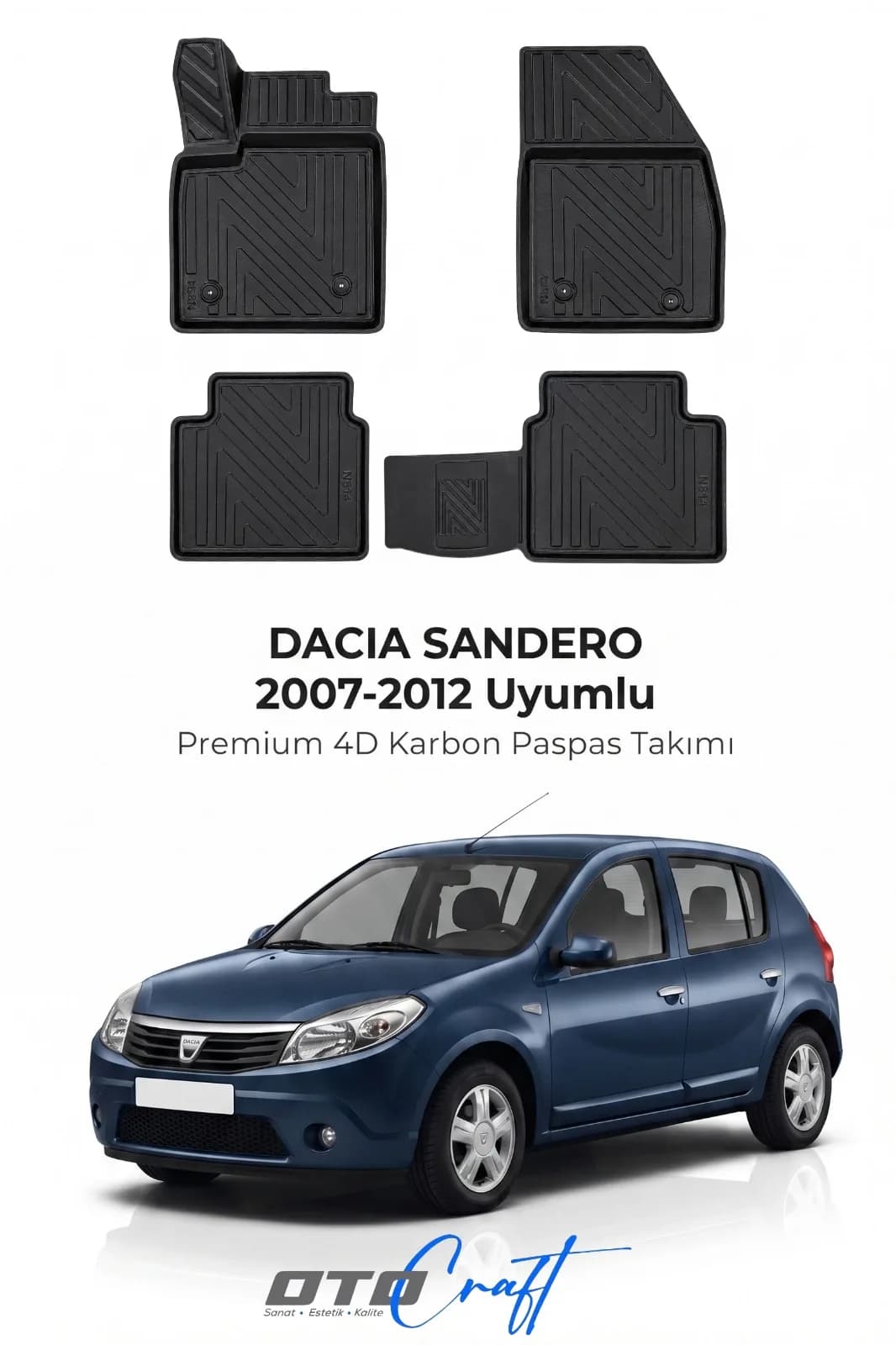 Dacia Sandero 2007-2012 4D Karbon Paspas