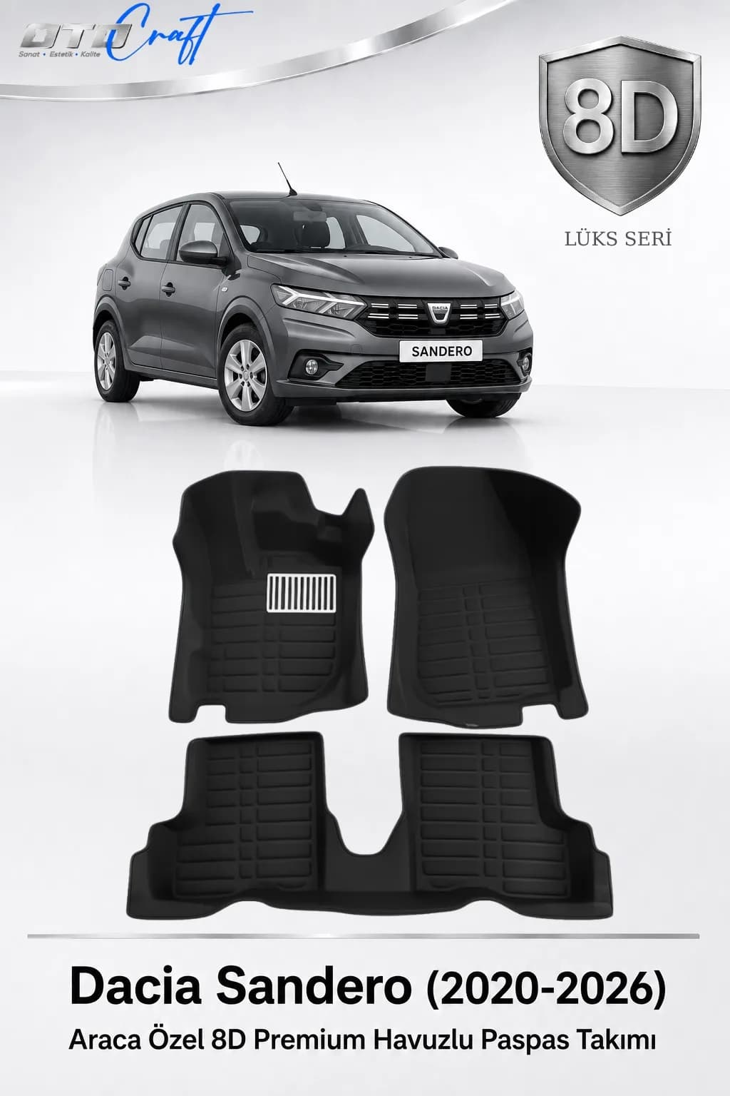Dacia Sandero 2020-2026 8D Havuzlu Paspas