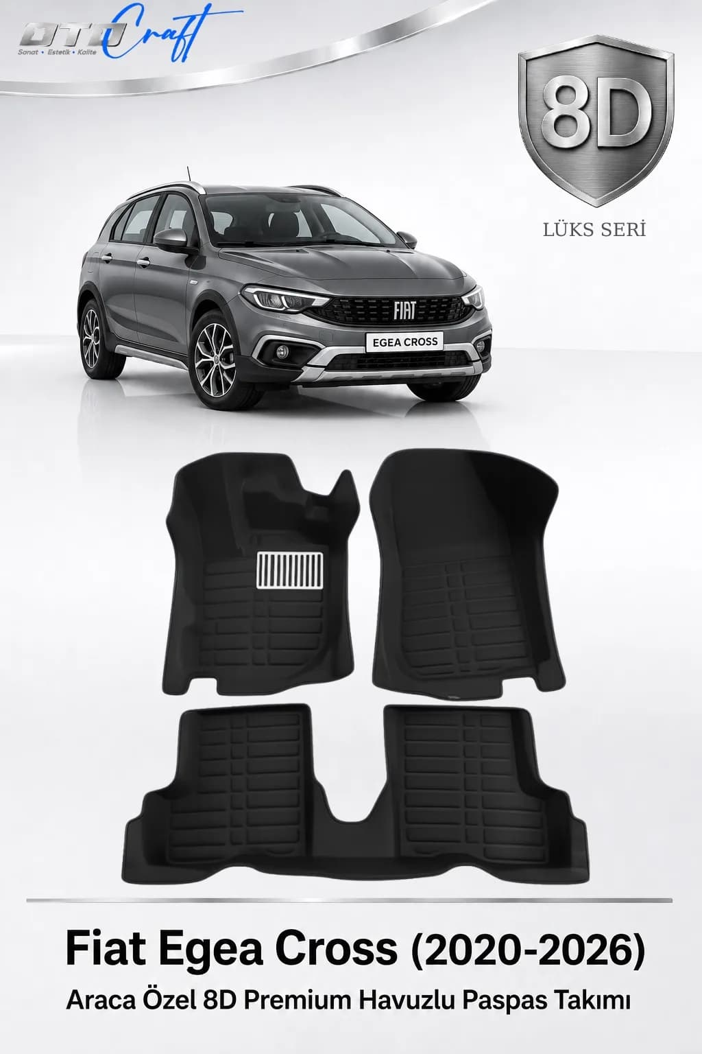 Fiat Egea Cross 2020-2026 8D Havuzlu Paspas