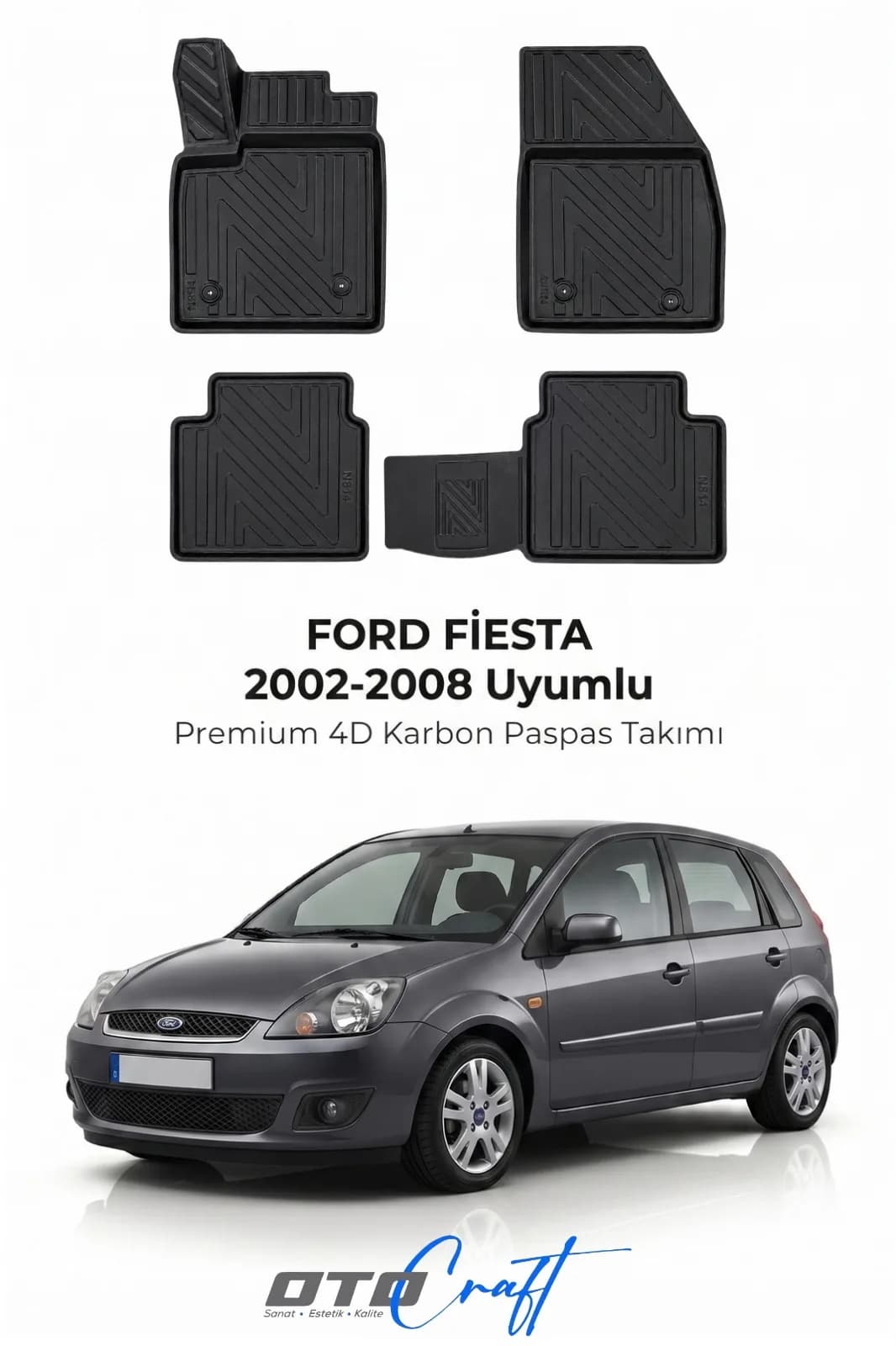 Ford Fiesta 2002-2008 4D Karbon Paspas