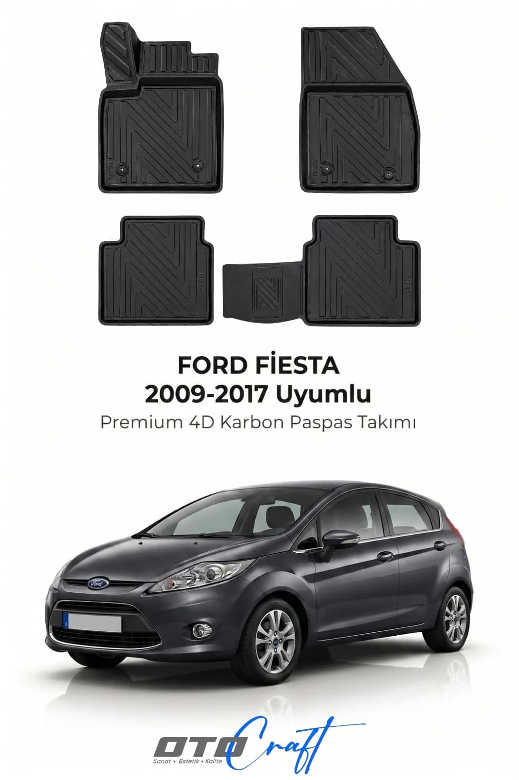 Ford Fiesta 2009-2017 4D Karbon Paspas