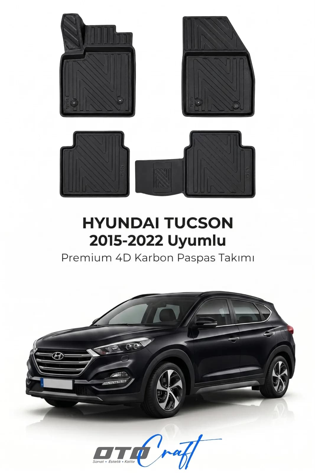 Hyundai Tucson 2015-2022 4D Karbon Paspas