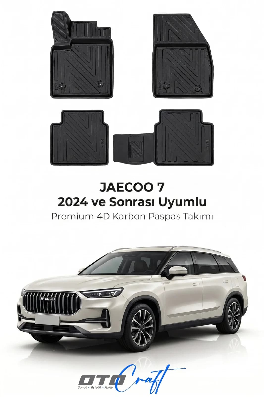 Jaecoo 7 2024 ve sonrası 4D Karbon Paspas