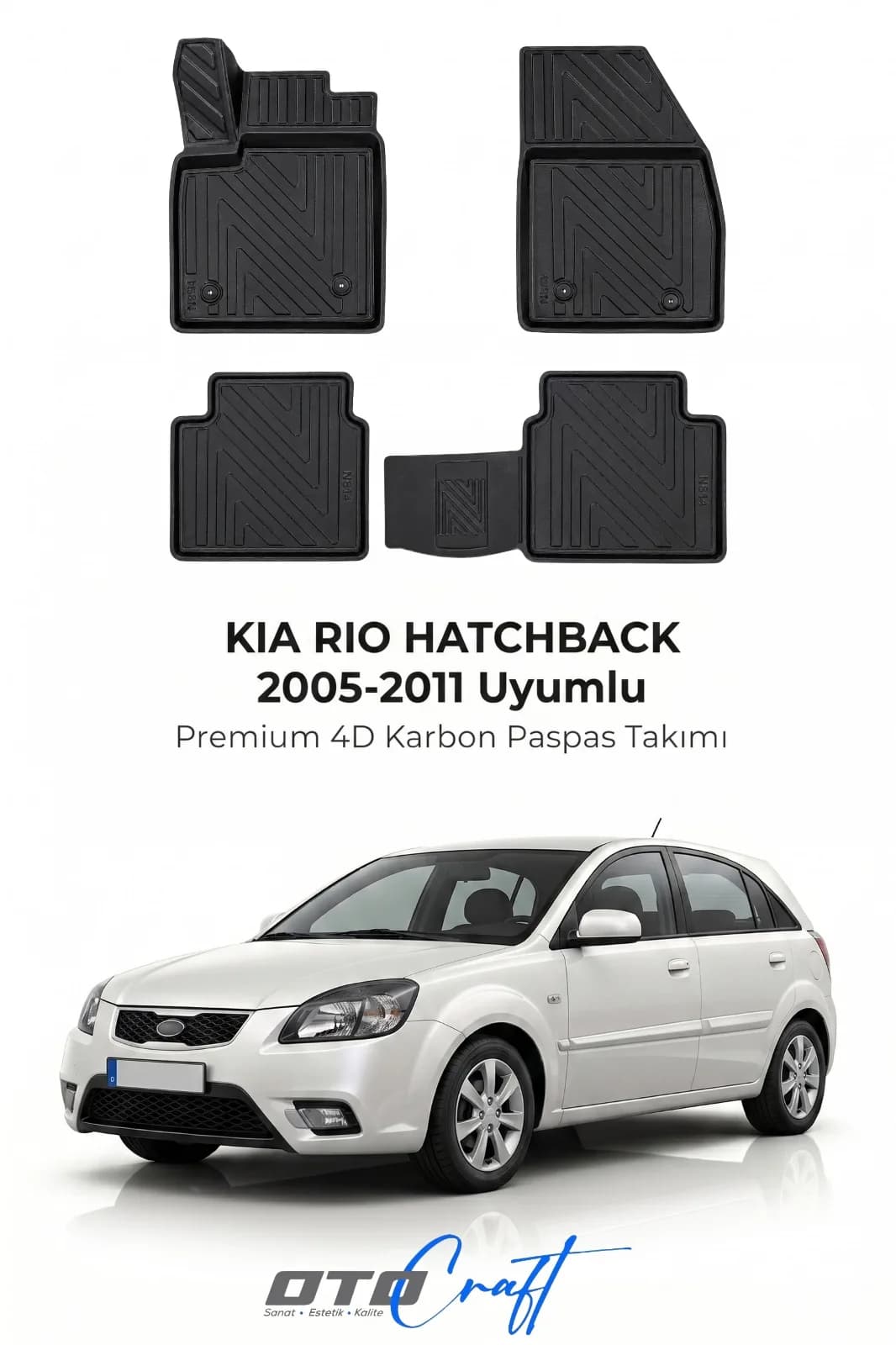 Kia Rio Hatchback 2005-2011 4D Karbon Paspas
