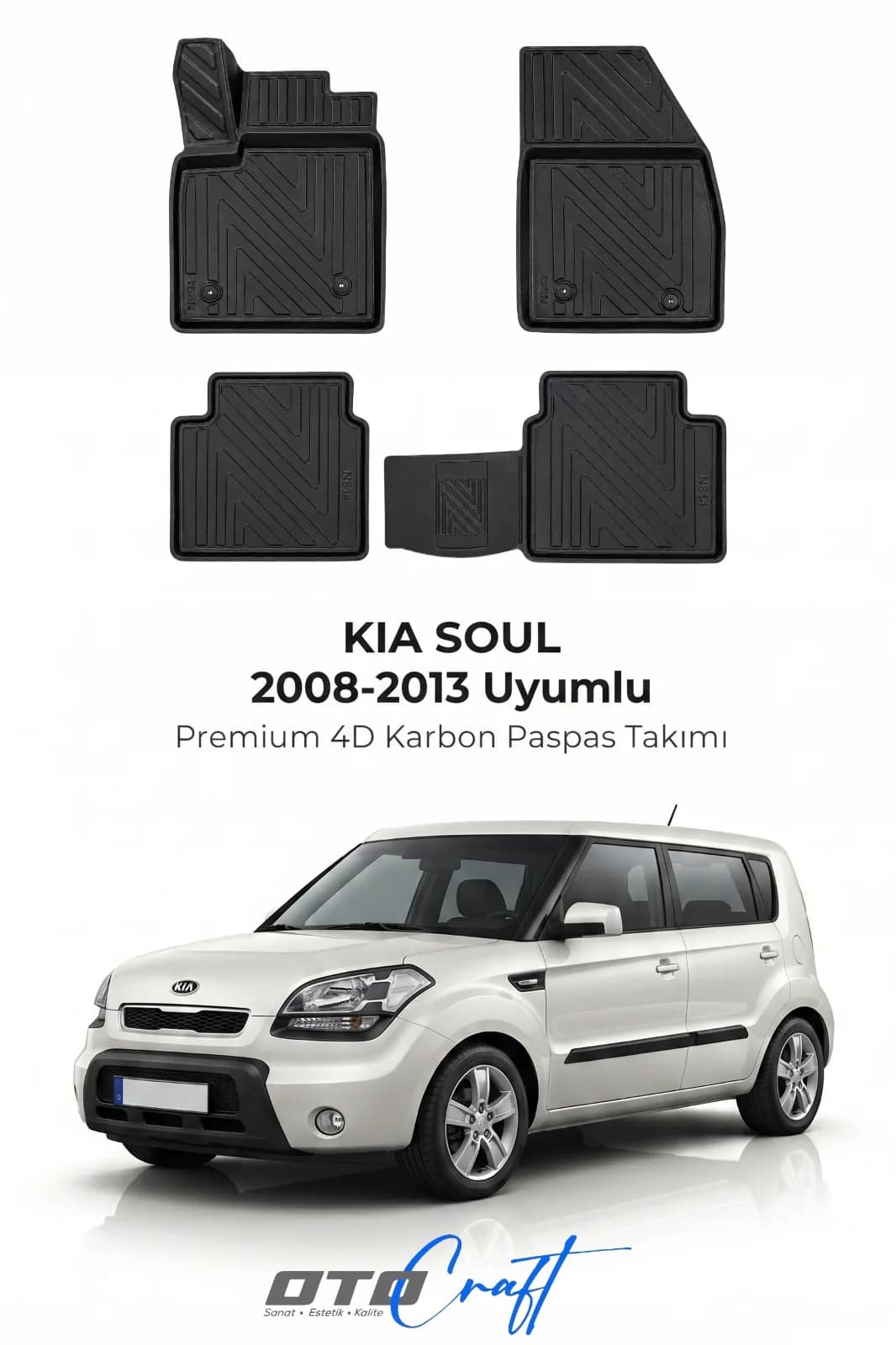 Kia Soul 2008-2013 4D Karbon Paspas