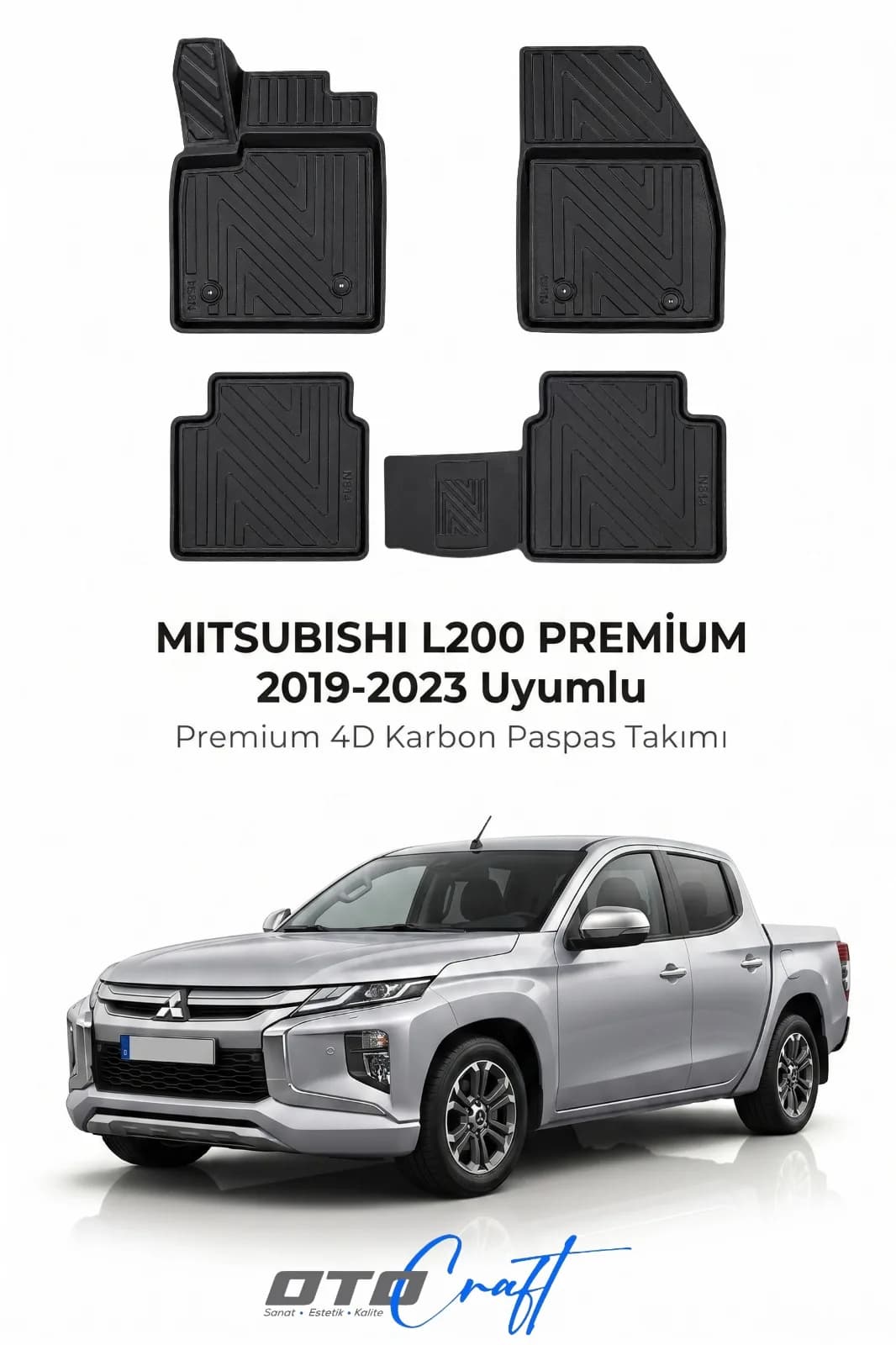 Mitsubishi L200 Premium 2019-2023 4D Karbon Paspas