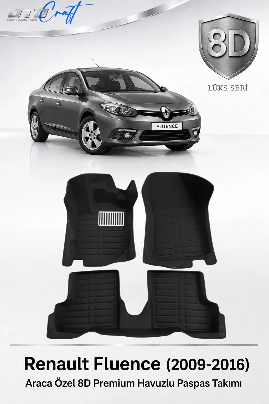 Renault Fluence 2009-2016 8D Havuzlu Paspas