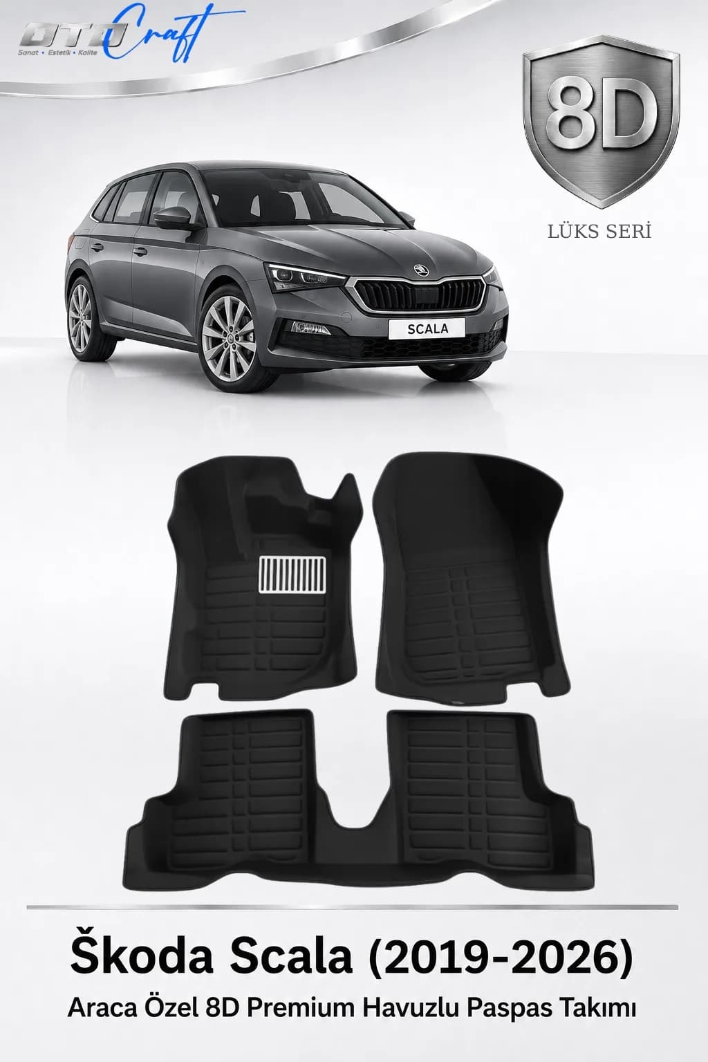 Skoda Scala 2019-2026 8D Havuzlu Paspas