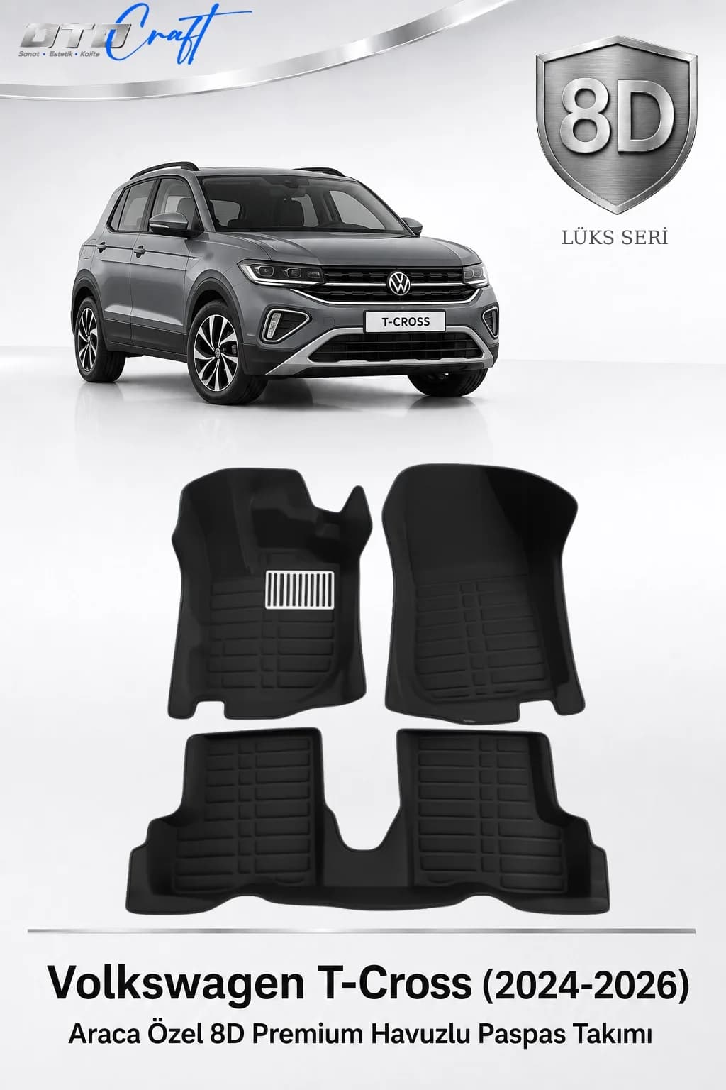 Volkswagen T Cross 2024-2026 8D Havuzlu Paspas