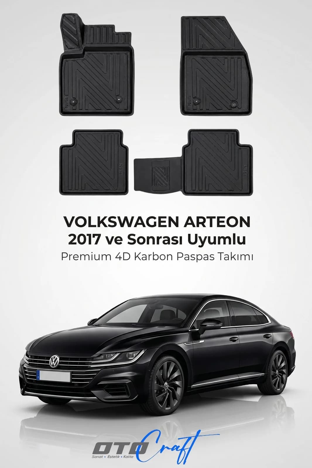Volkswagen Arteon 2017 ve sonrası 4D Karbon Paspas