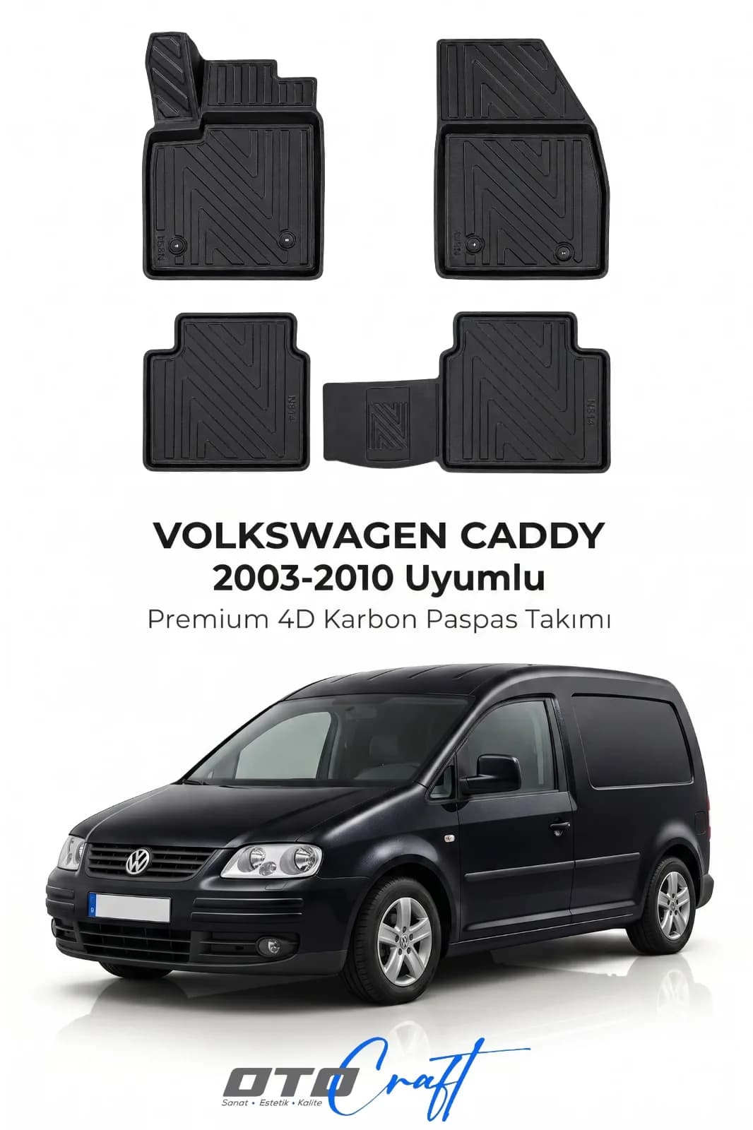 Volkswagen Caddy 2003-2010 4D Karbon Paspas
