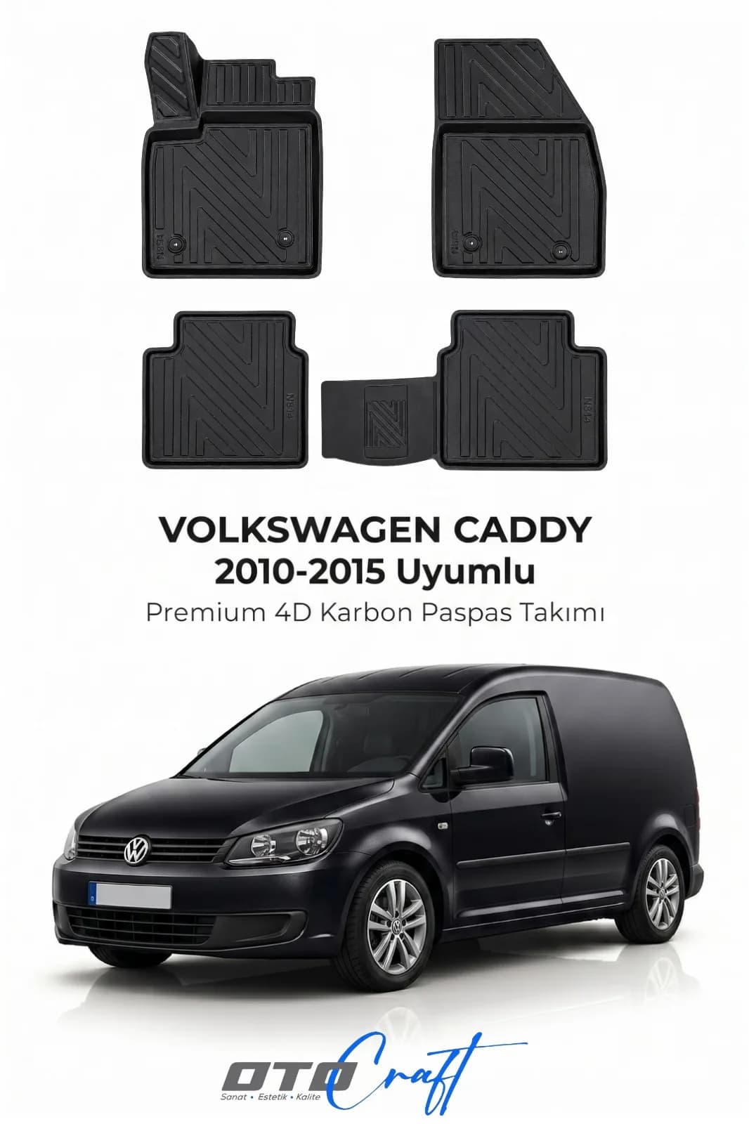 Volkswagen Caddy 2010-2015 4D Karbon Paspas