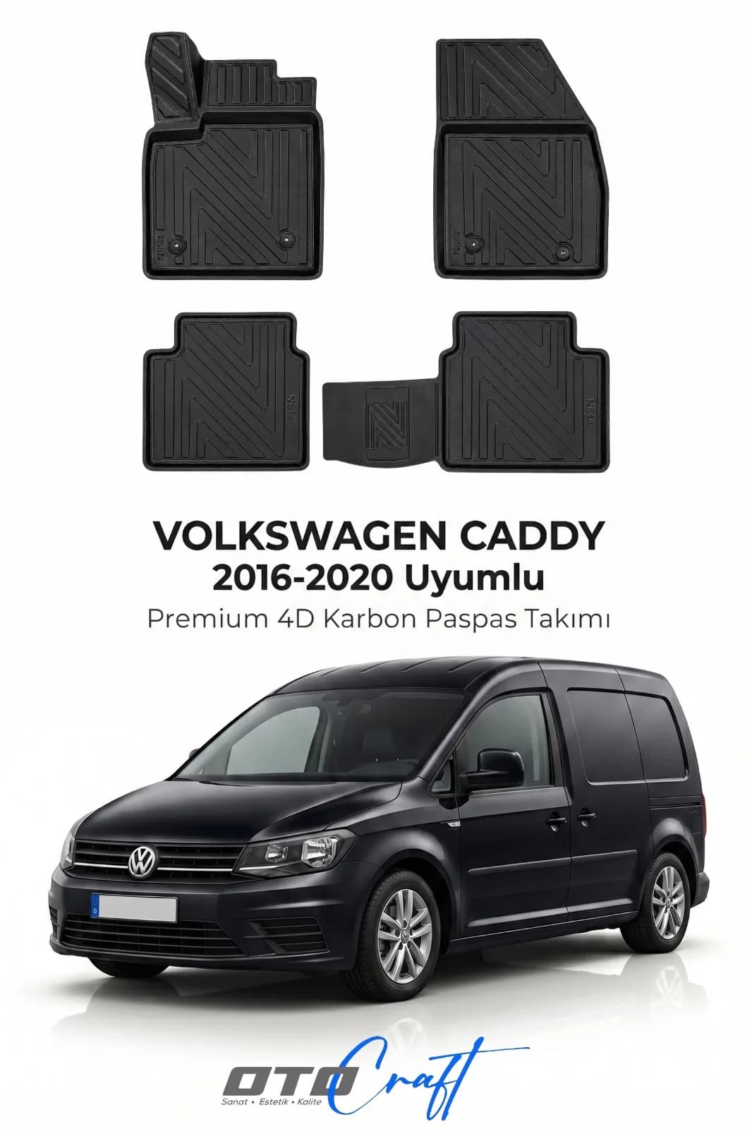 Volkswagen Caddy 2016-2020 4D Karbon Paspas