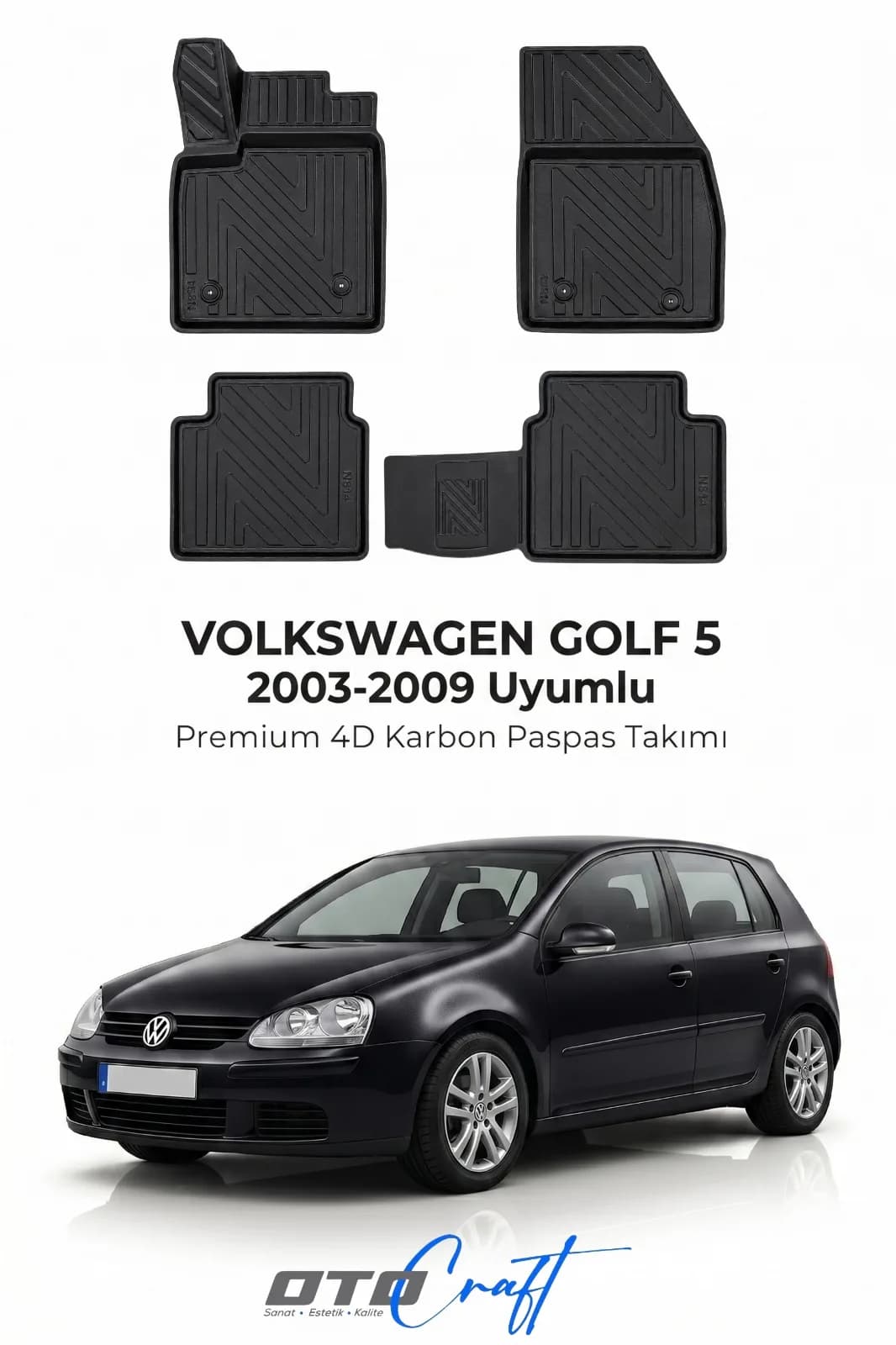 Volkswagen Golf 5 2003-2009 4D Karbon Paspas