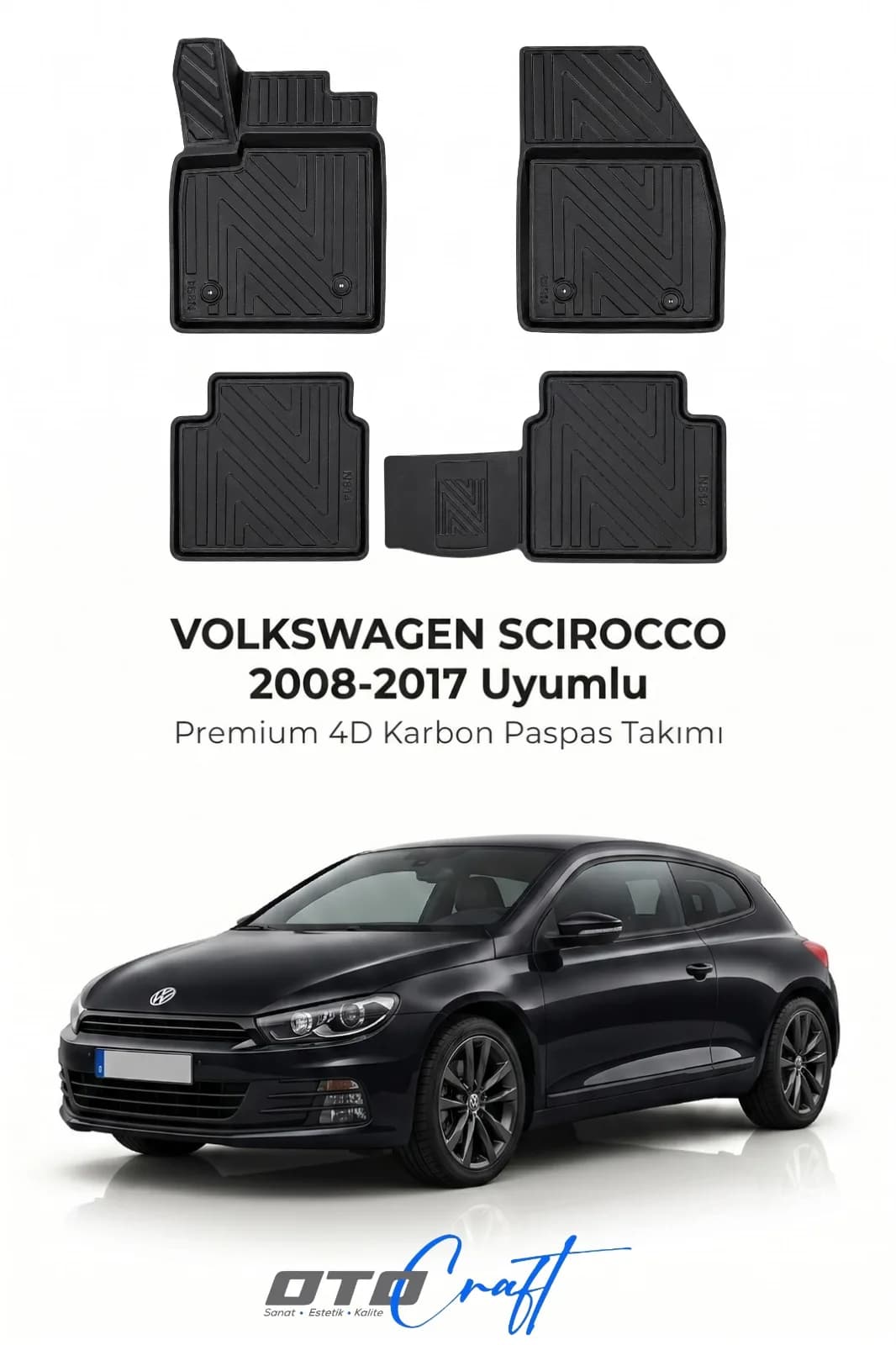 Volkswagen Scirocco 2008-2017 4D Karbon Paspas