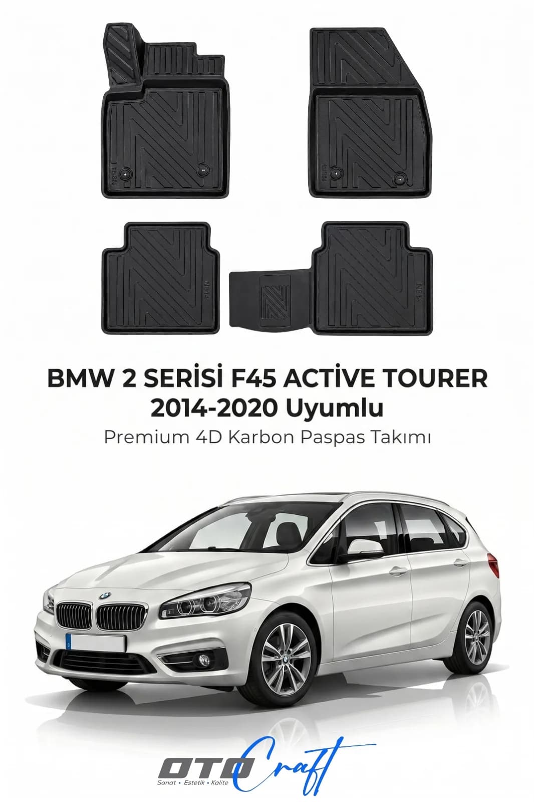 BMW 2 Serisi F45 Active Tourer 2014-2020 4D Karbon Paspas