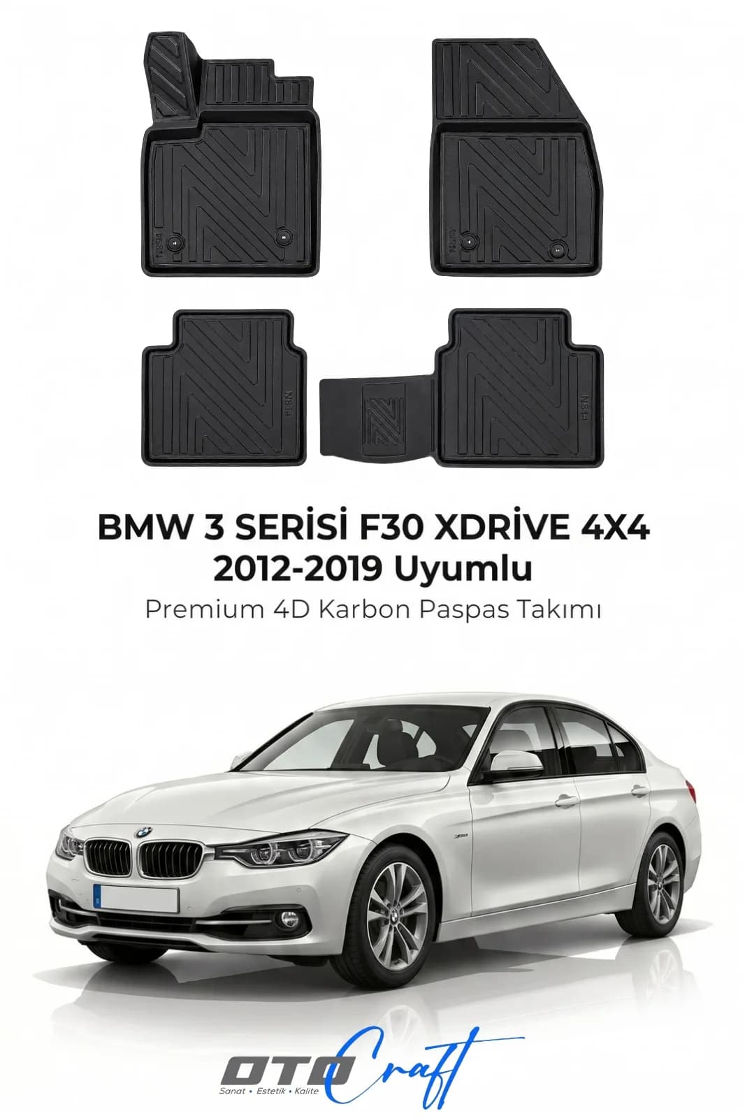 BMW 3 Serisi F30 xDrive 4X4 2012-2019 4D Karbon Paspas