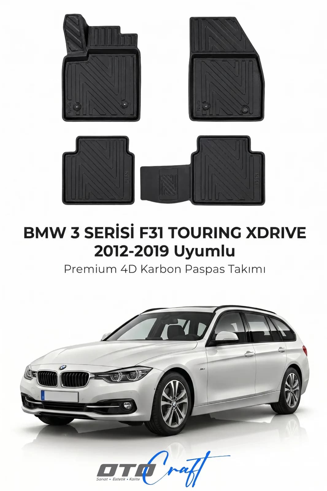 BMW 3 Serisi F31 Touring xDrive 2012-2019 4D Karbon Paspas