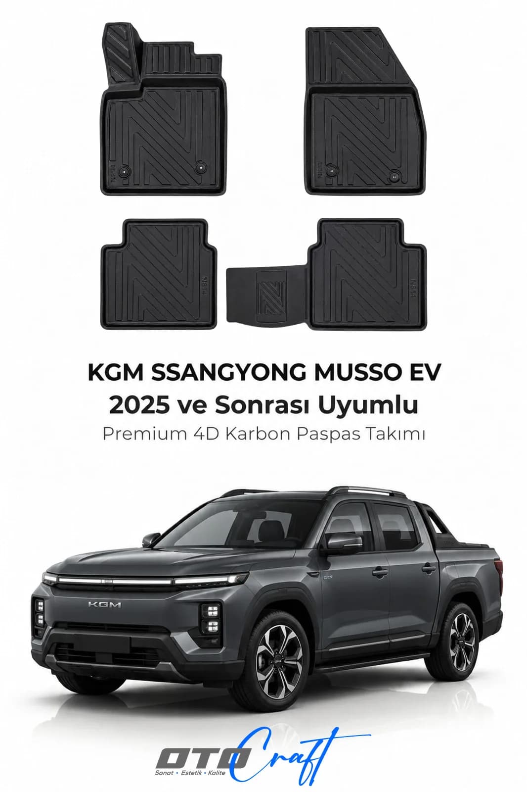 KGM Ssangyong Musso EV 2025 ve sonrası 4D Karbon Paspas