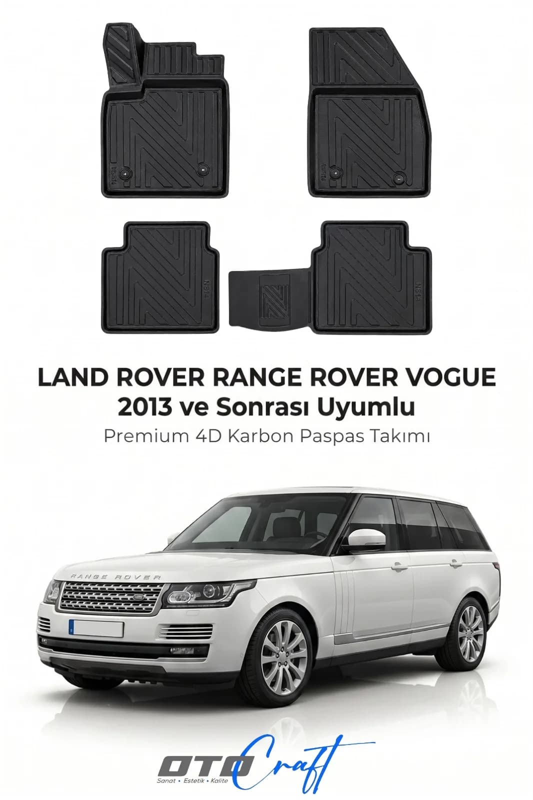 Land Rover Range Rover Vogue 2013 ve sonrası 4D Karbon Paspas