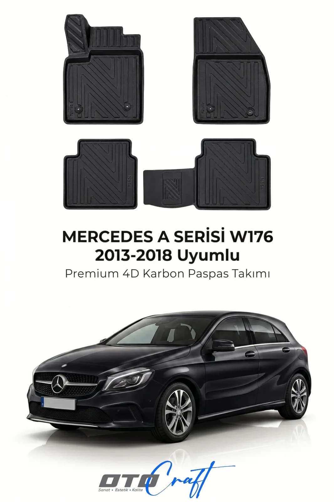 Mercedes A Serisi W176 2013-2018 4D Karbon Paspas