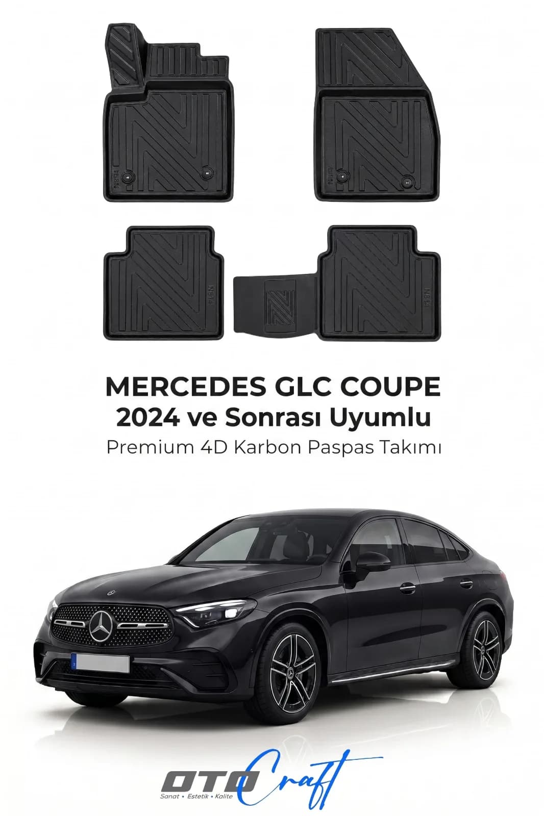 Mercedes GLC Coupé 2024 ve sonrası 4D Karbon Paspas