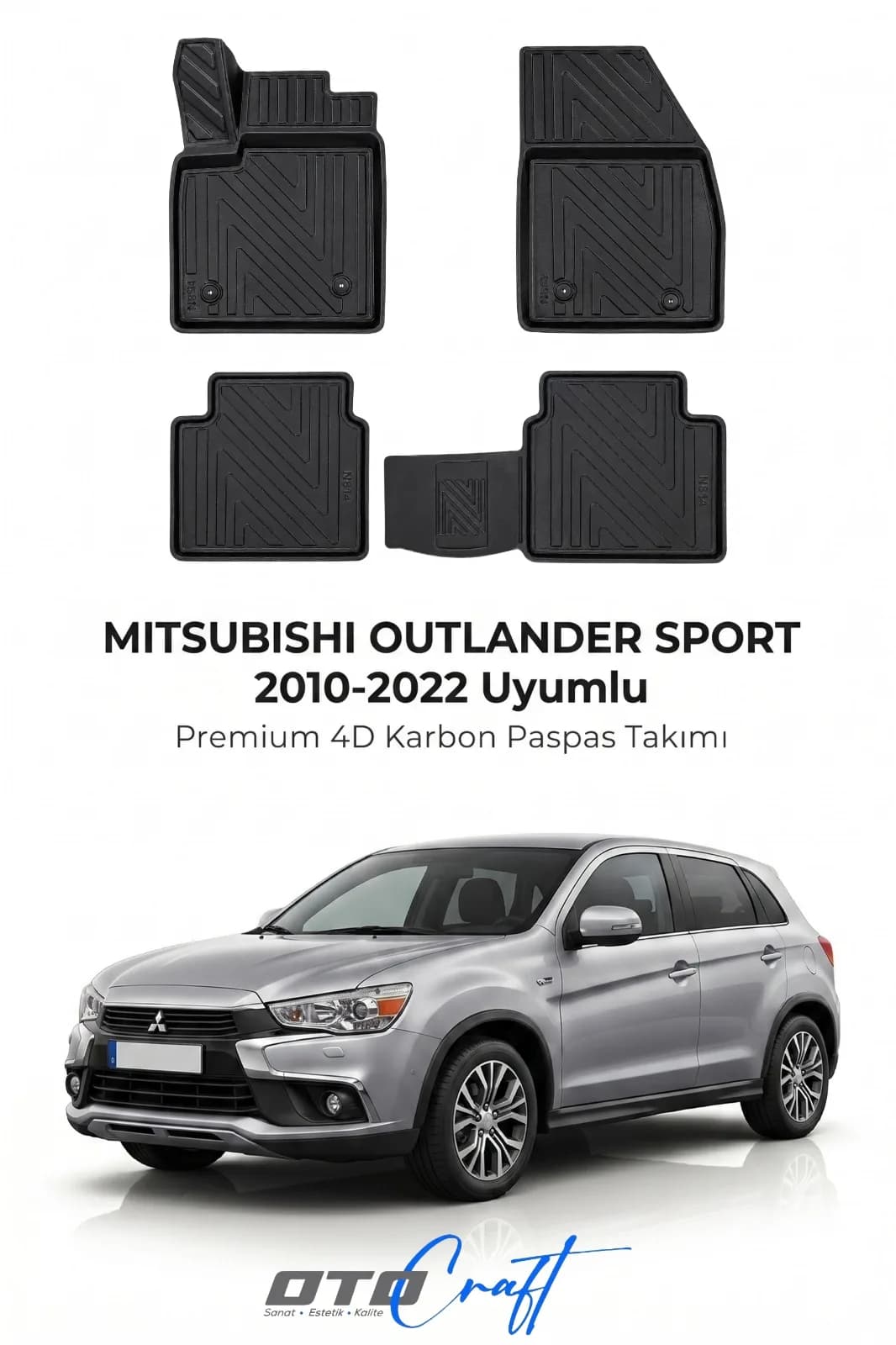 Mitsubishi Outlander Sport 2010-2022 4D Karbon Paspas