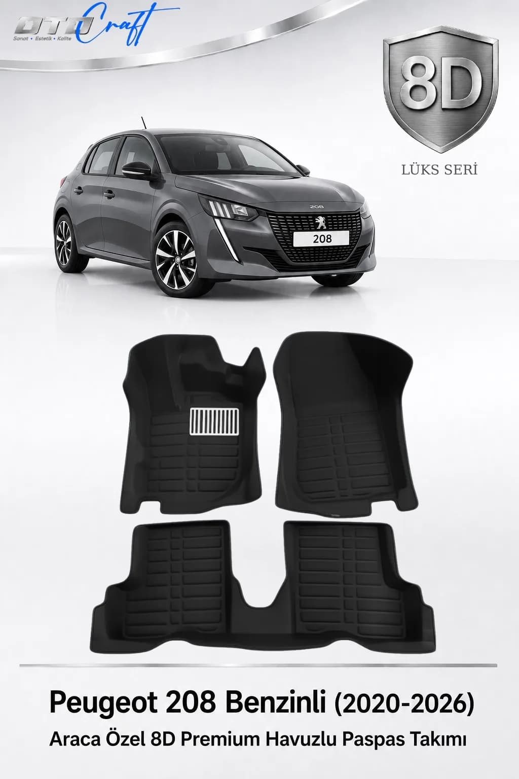 Peugeot 208 Benzinli 2020-2026 8D Havuzlu Paspas