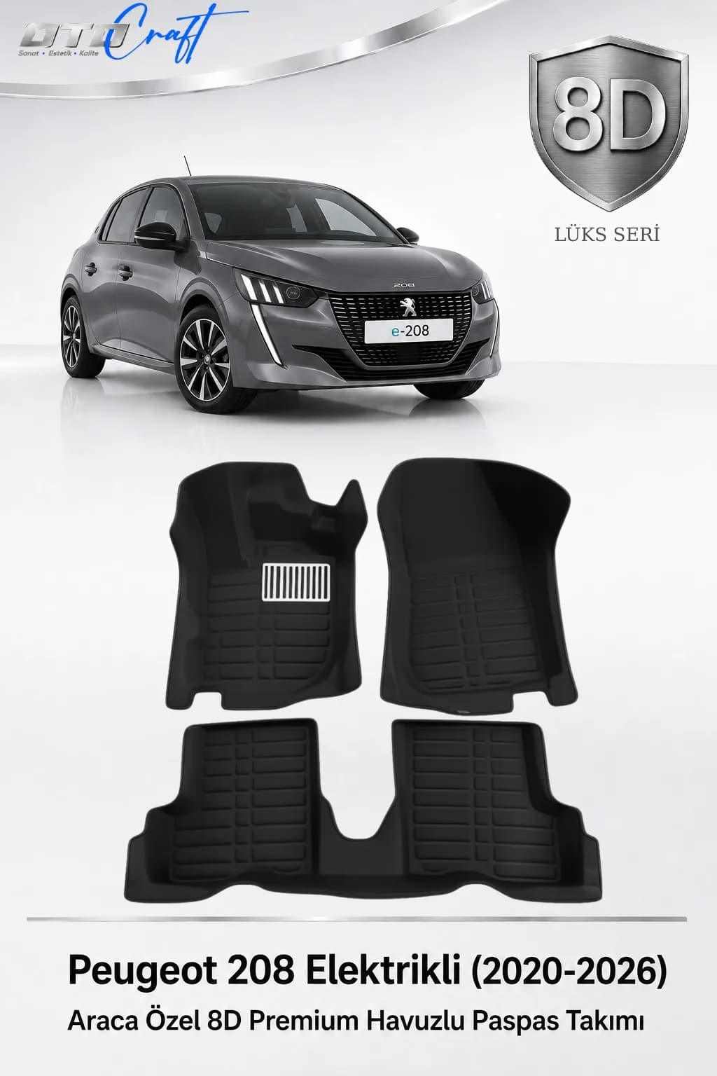 Peugeot 208 Elektrikli 2020-2026 8D Havuzlu Paspas