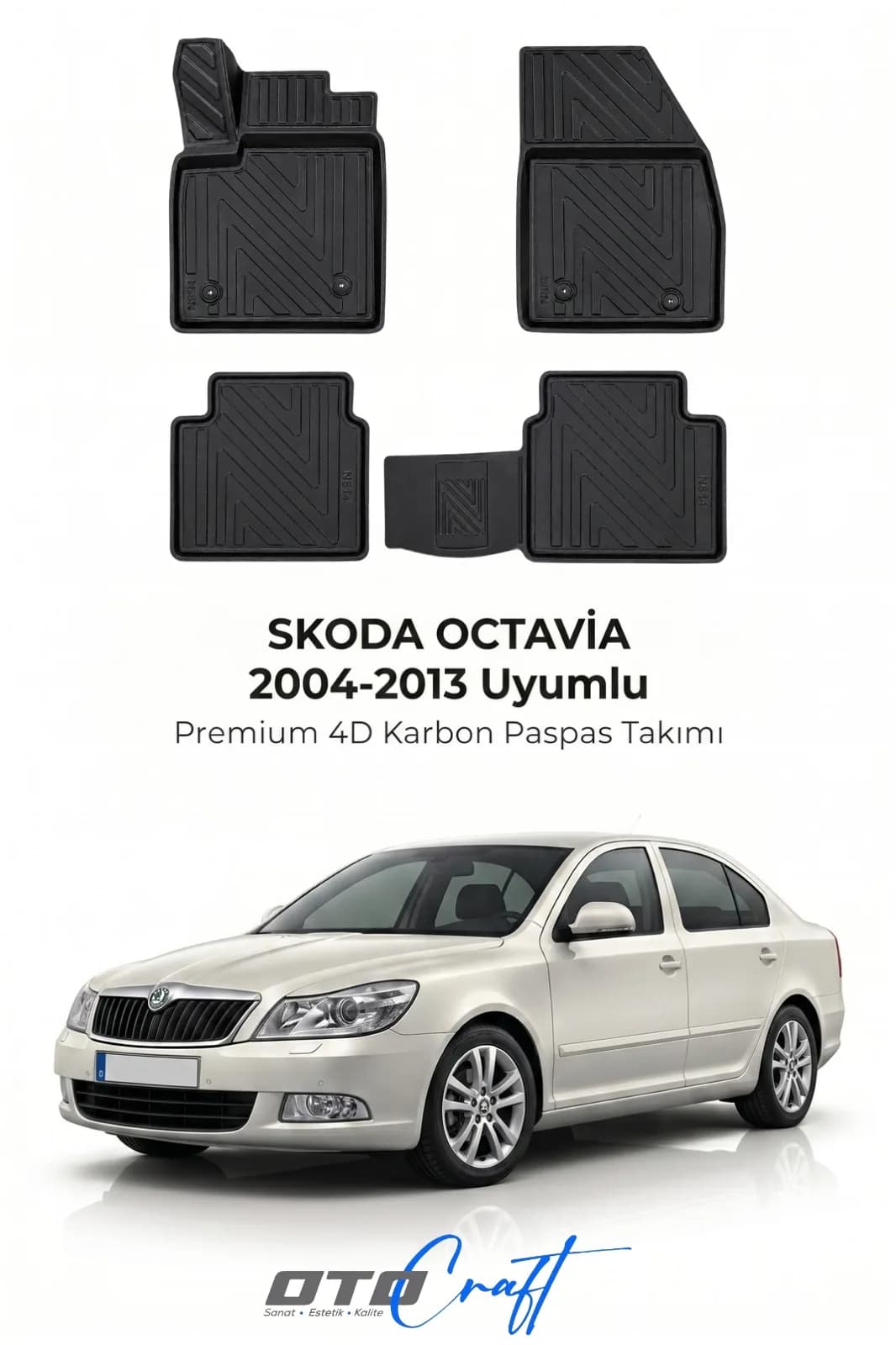 Skoda Octavia 2004-2013 4D Karbon Paspas
