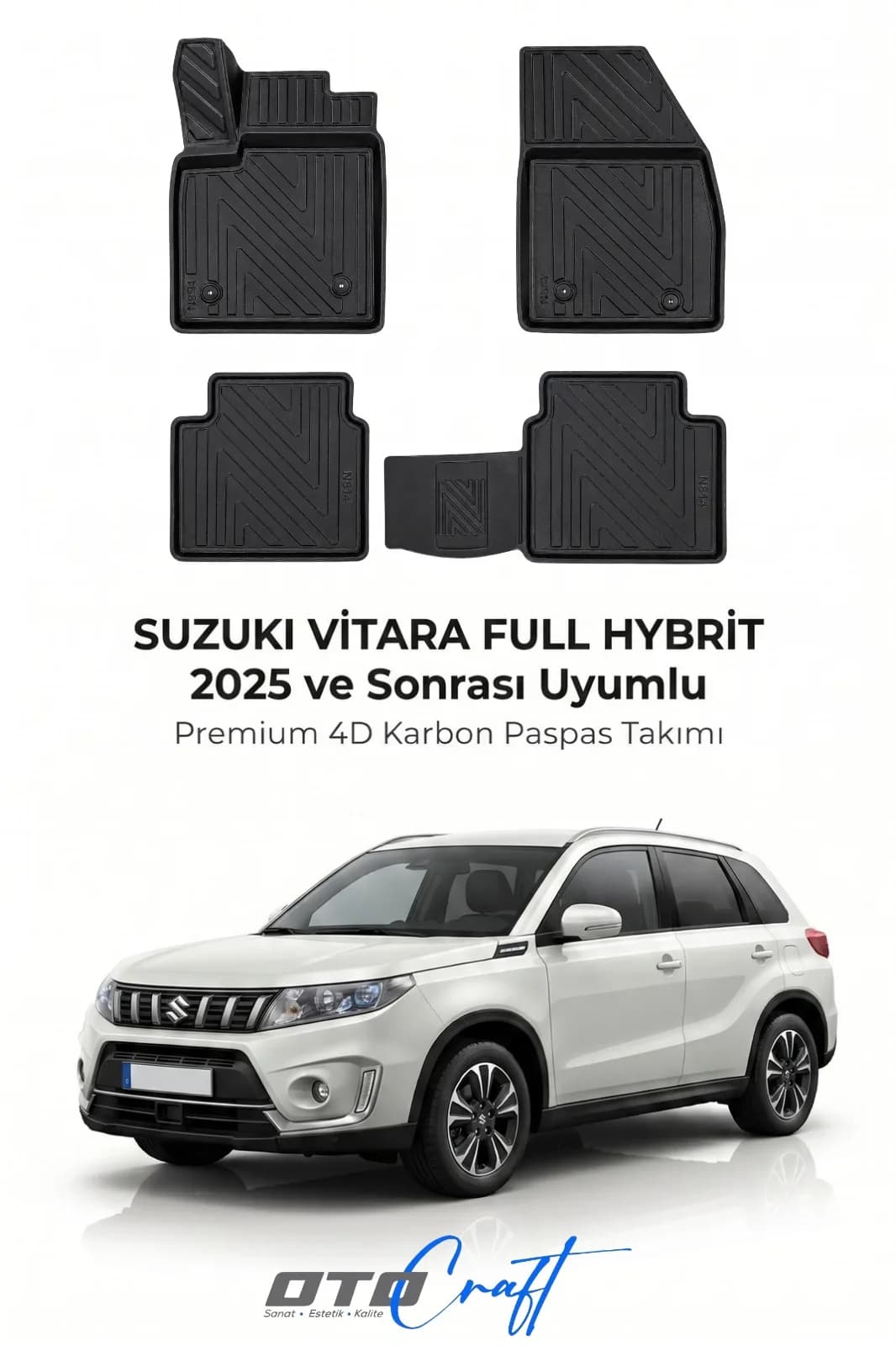 Suzuki Vitara Full Hibrit 2025 ve sonrası 4D Karbon Paspas